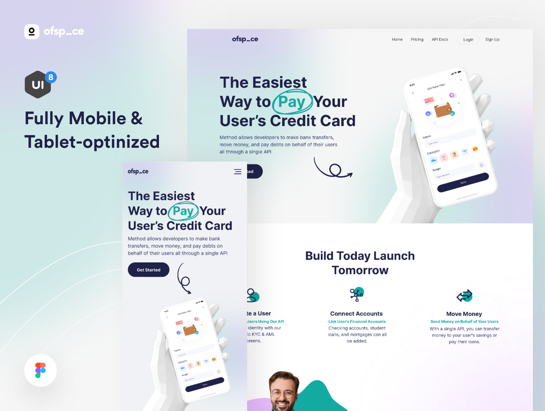 多用途网站登录页界面设计模板套件素材 Multi-concept Landing page UI Kit V2_img_2