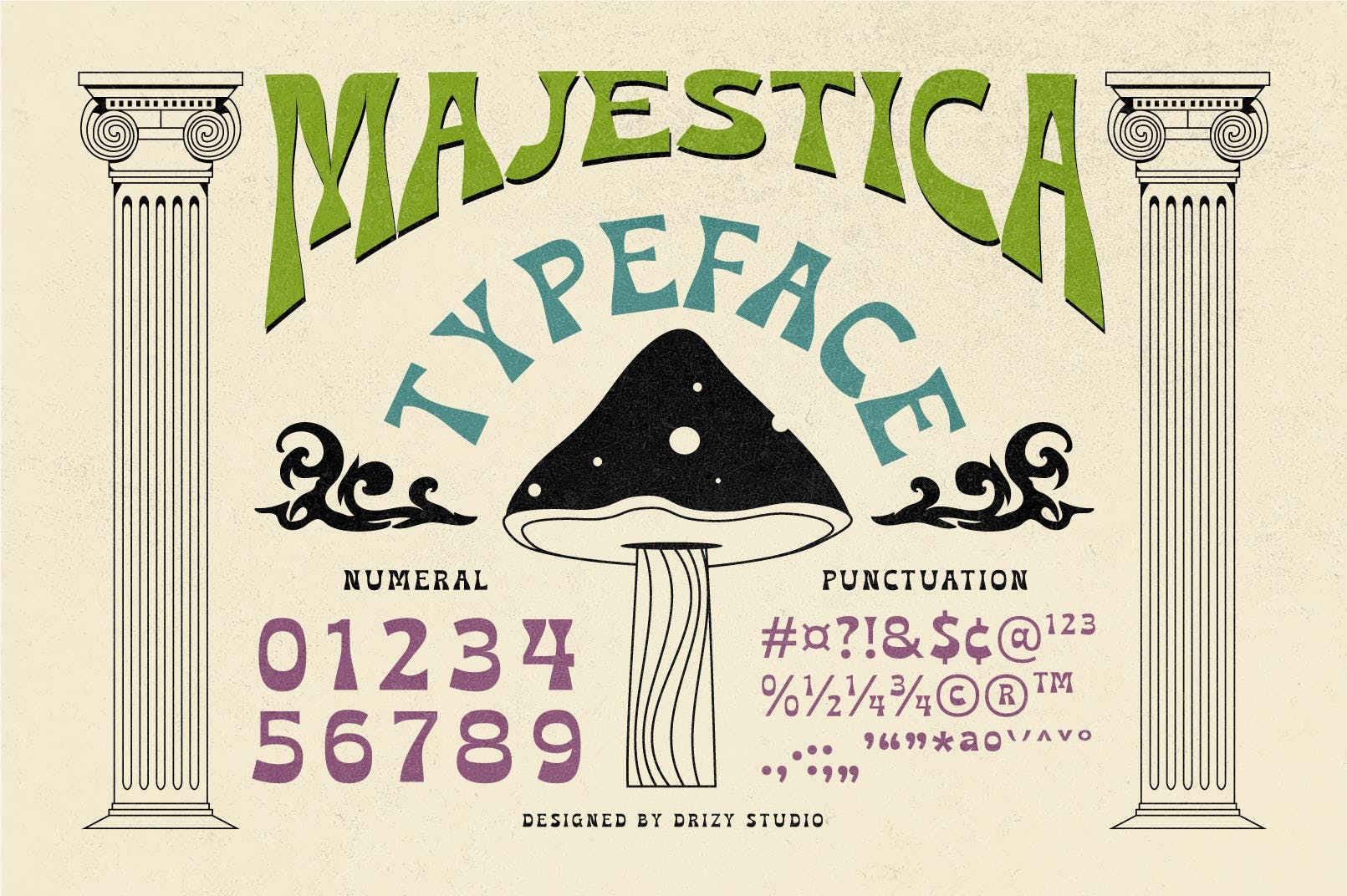 复古逆反差标题签名徽标logo设计无衬线英文字体 Majestica_img_2
