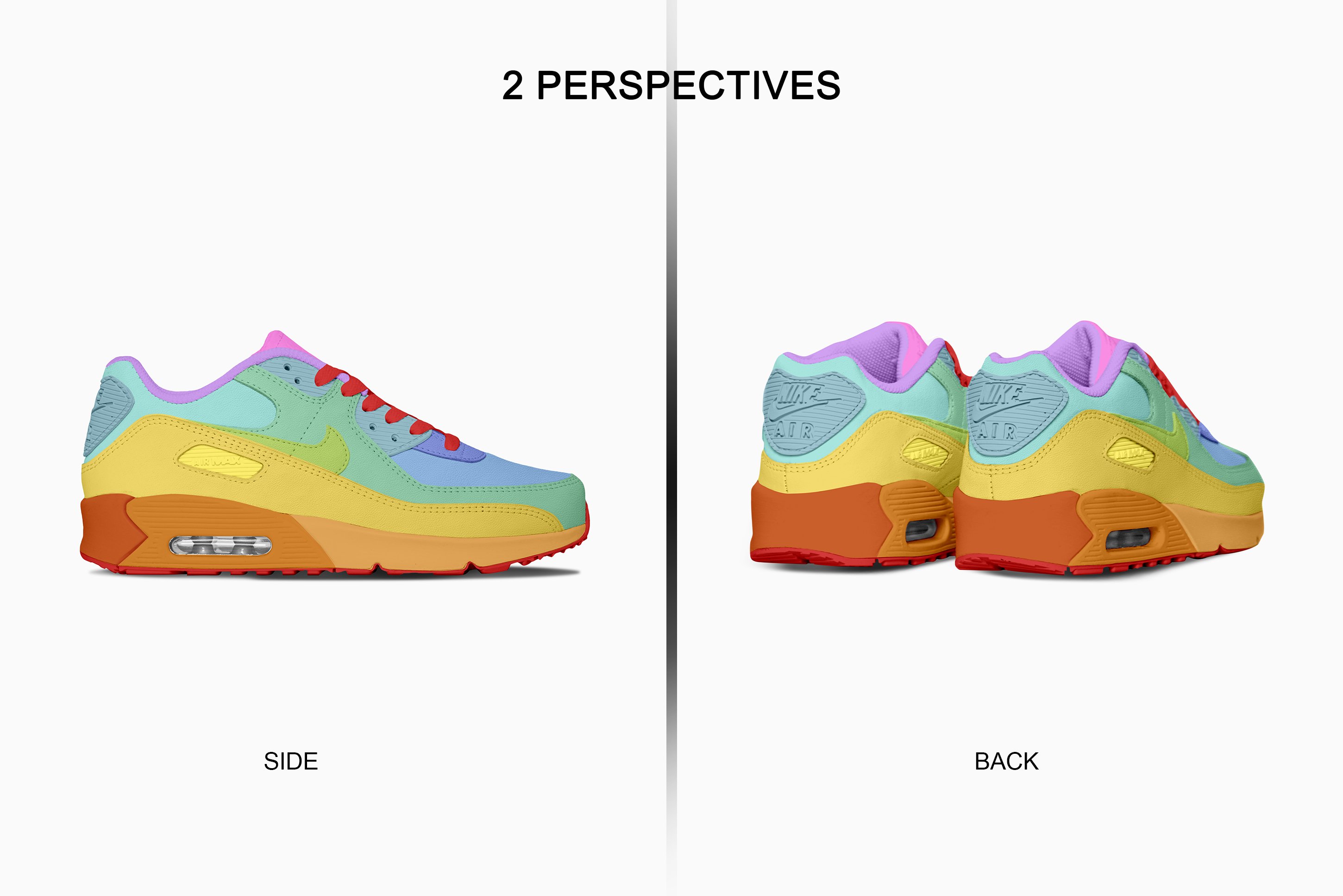 耐克Air Max 90运动鞋外观设计展示贴图样机 Nike Air Max 90 Photoshop Mockup_img_2