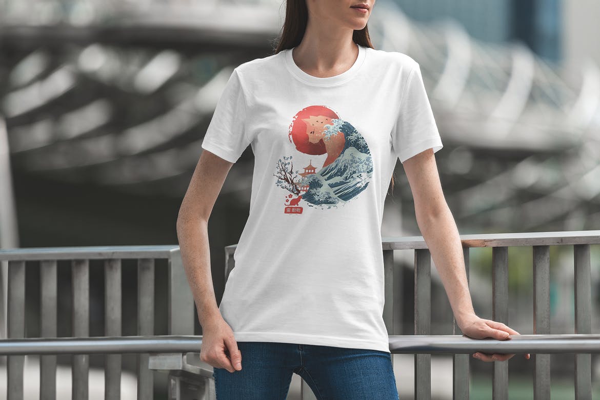 156款T恤印花图案设计效果模特场景展示Ps样机素材 T-Shirt Mockups Travel the World Bundle_img_2