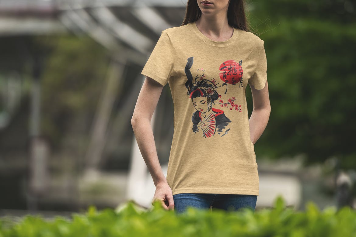 156款T恤印花图案设计效果模特场景展示Ps样机素材 T-Shirt Mockups Travel the World Bundle_img_2