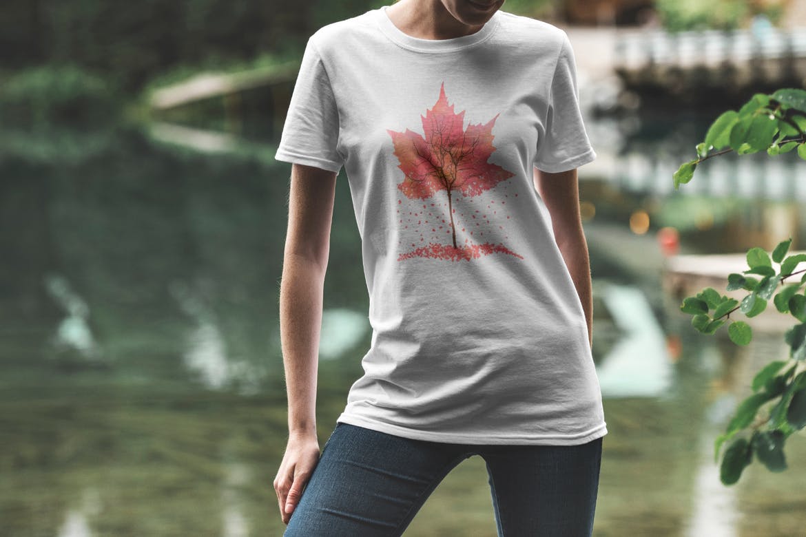 156款T恤印花图案设计效果模特场景展示Ps样机素材 T-Shirt Mockups Travel the World Bundle_img_2