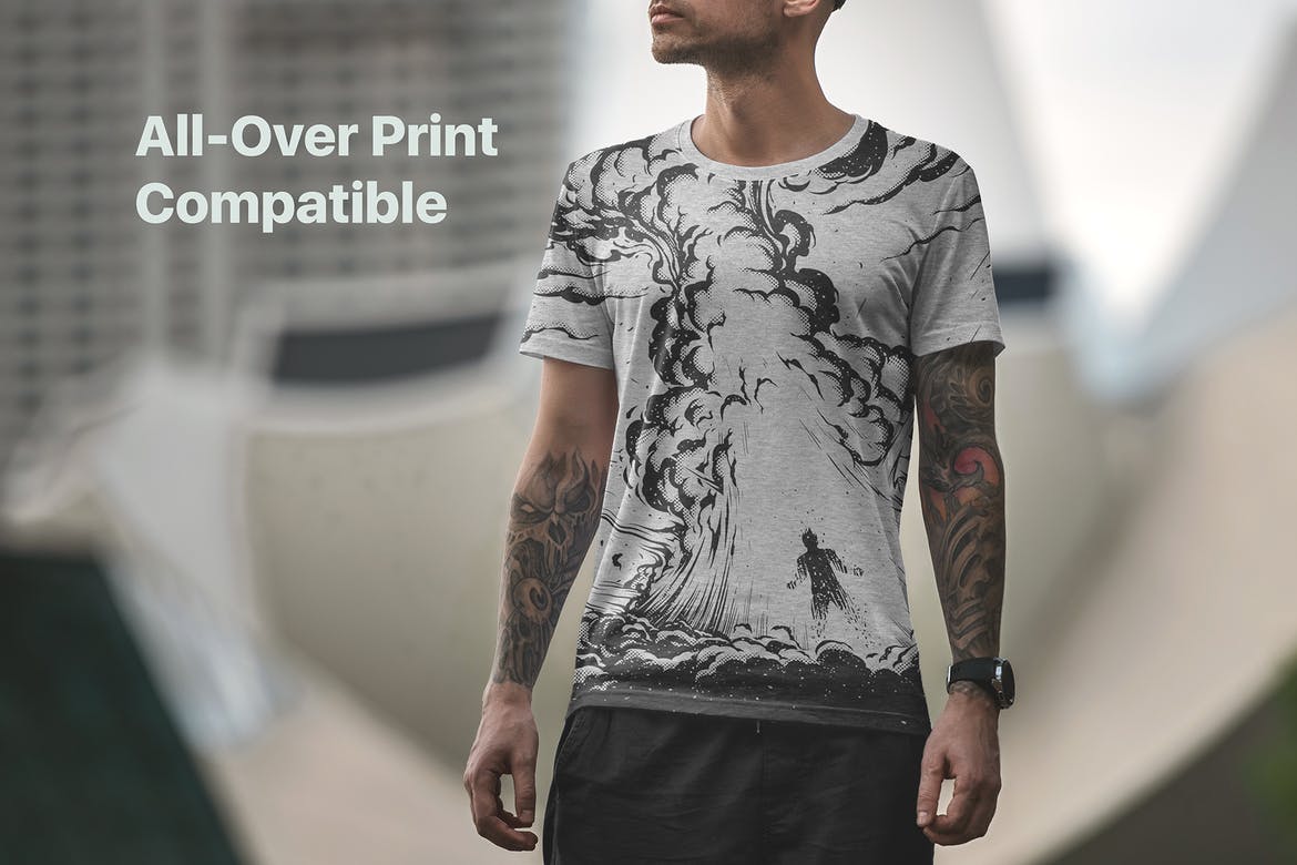 156款T恤印花图案设计效果模特场景展示Ps样机素材 T-Shirt Mockups Travel the World Bundle_img_2