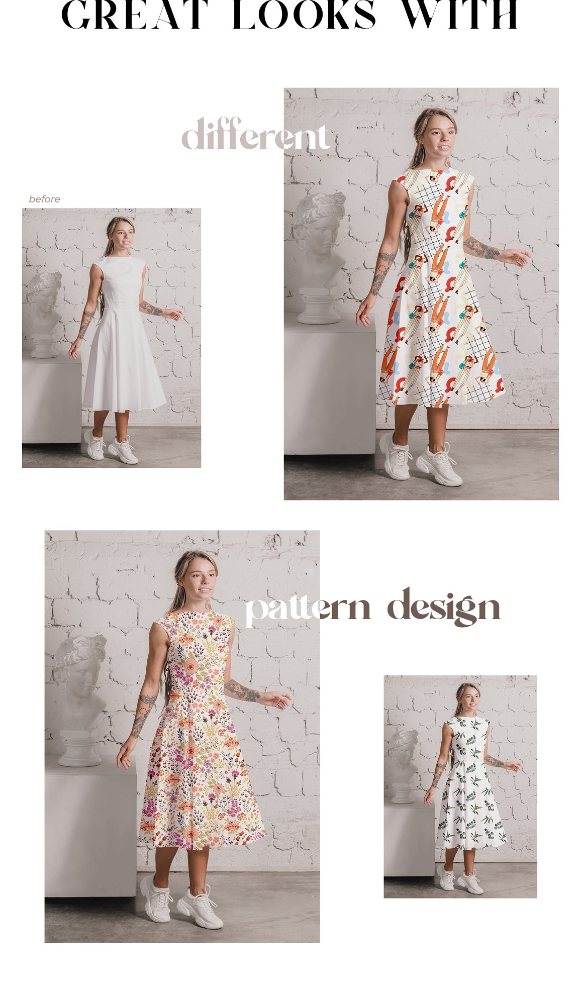 25款女式喇叭连衣裙设计展示贴图PSD样机模板 Women Sleeveless Dress Mockup Bundle_img_2