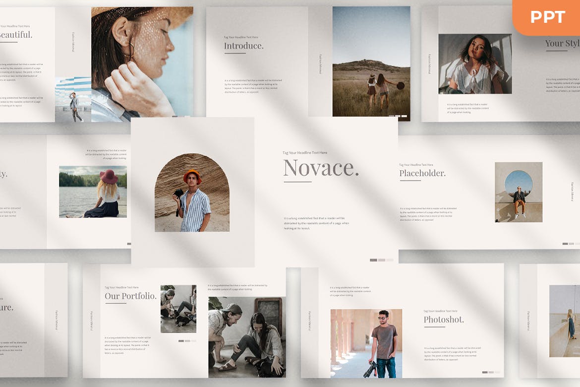 30页现代创意简约品牌宣传营销幻灯片PPT模板 Novace - Minimal Powerpoint Presentation Template_img_2