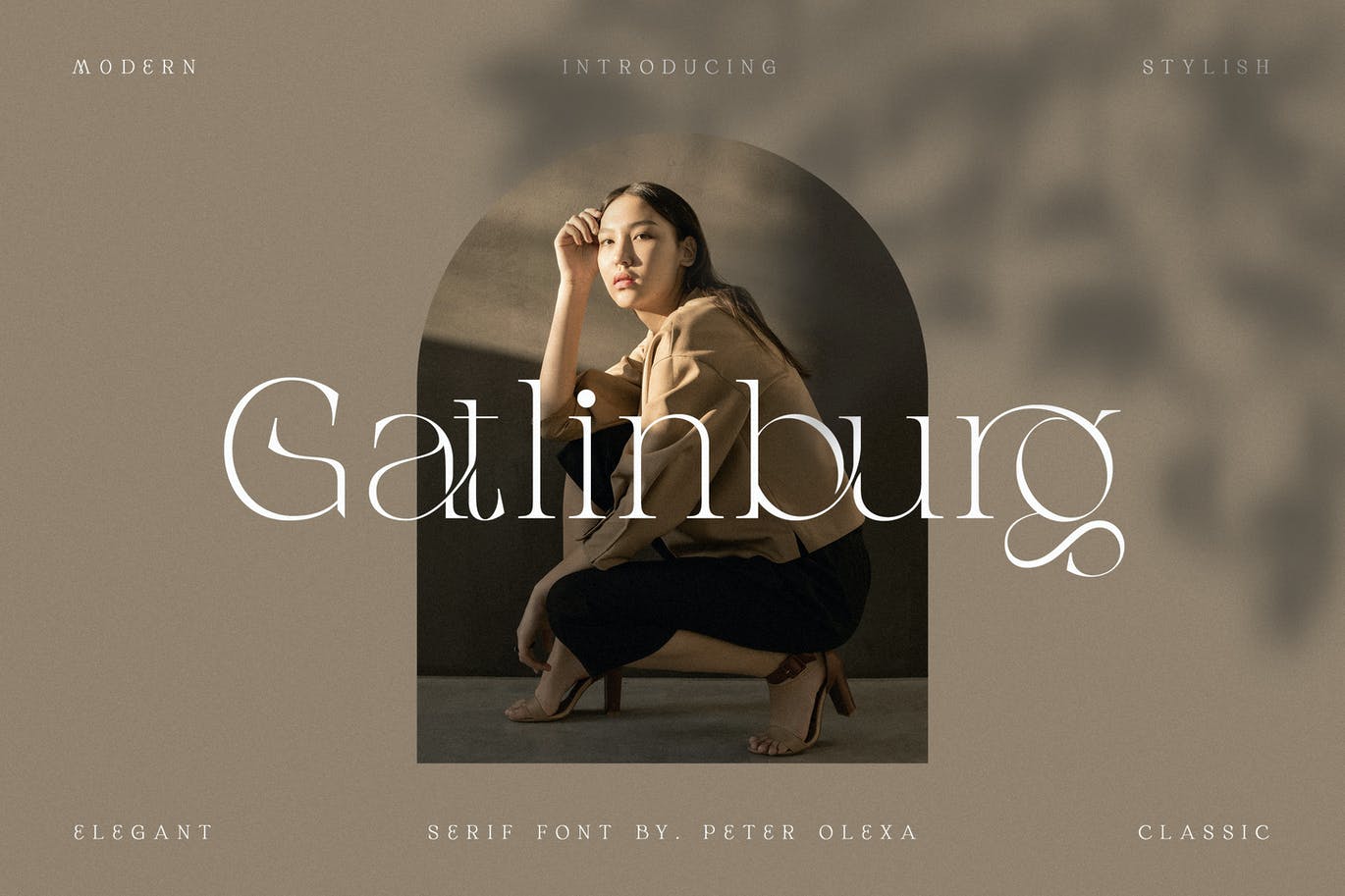 经典优雅标题徽标Logo设计衬线英文字体安装包 Gatlinburg - Modern Serif Font_img_2