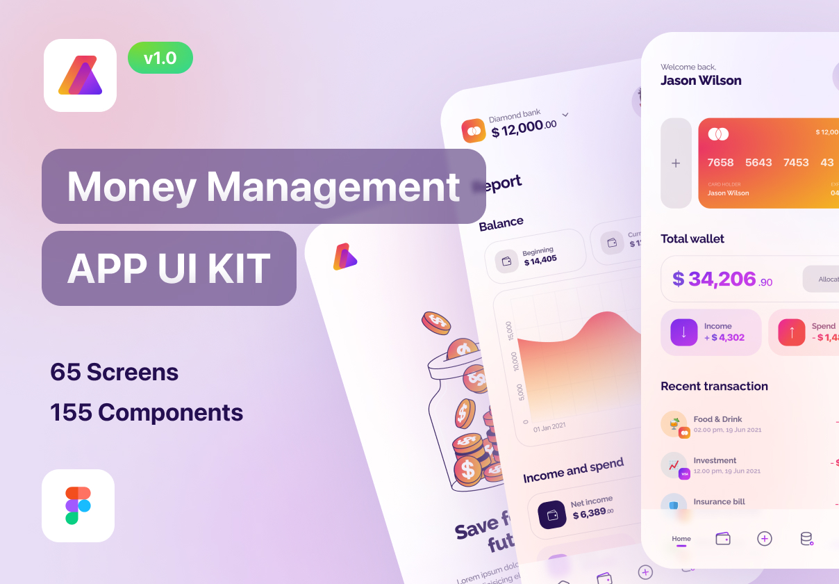 金融理财资金管理应用程序APP UI套件素材 Letify - Money Management App UI Kit_img_2