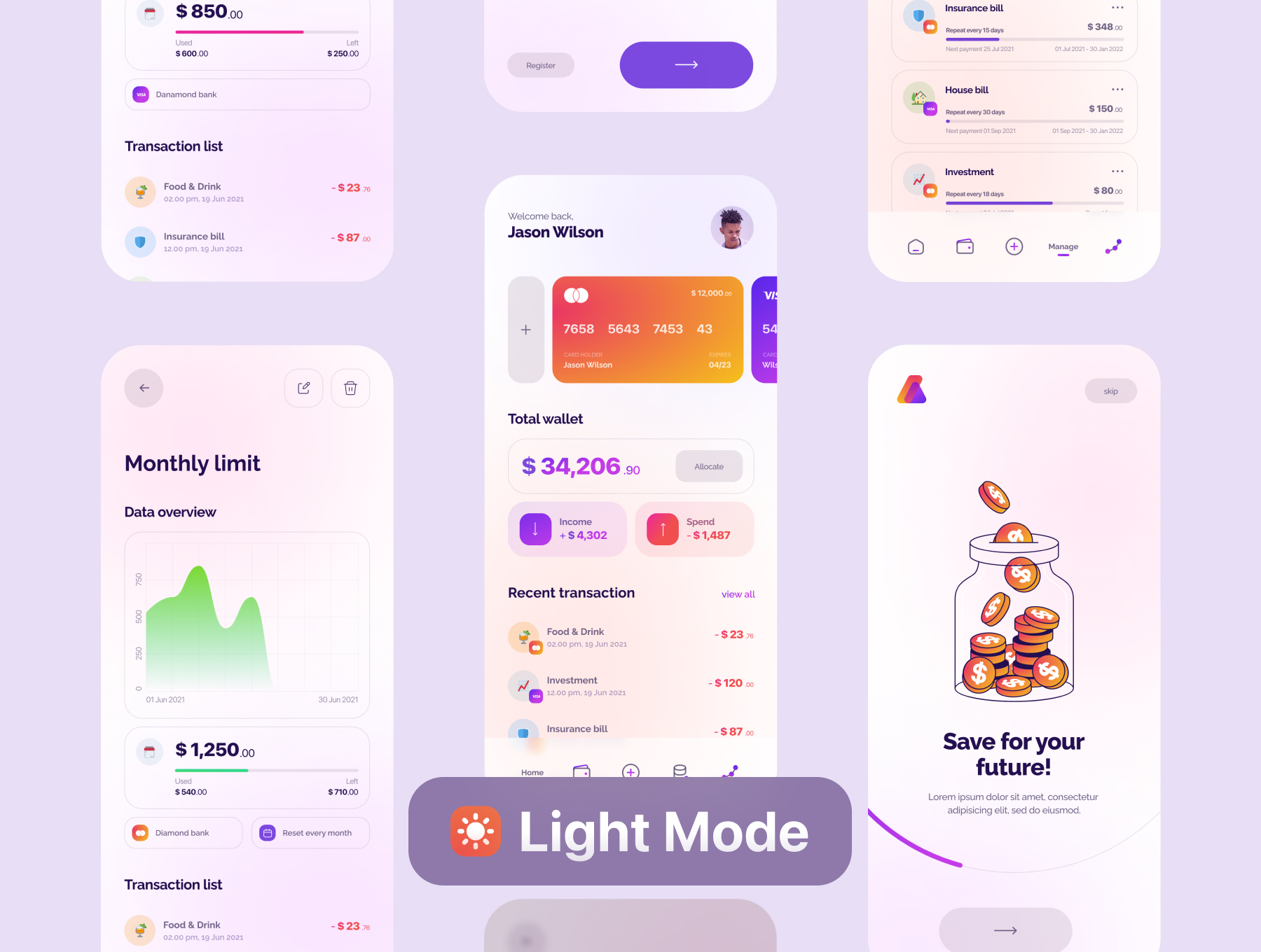 金融理财资金管理应用程序APP UI套件素材 Letify - Money Management App UI Kit_img_2