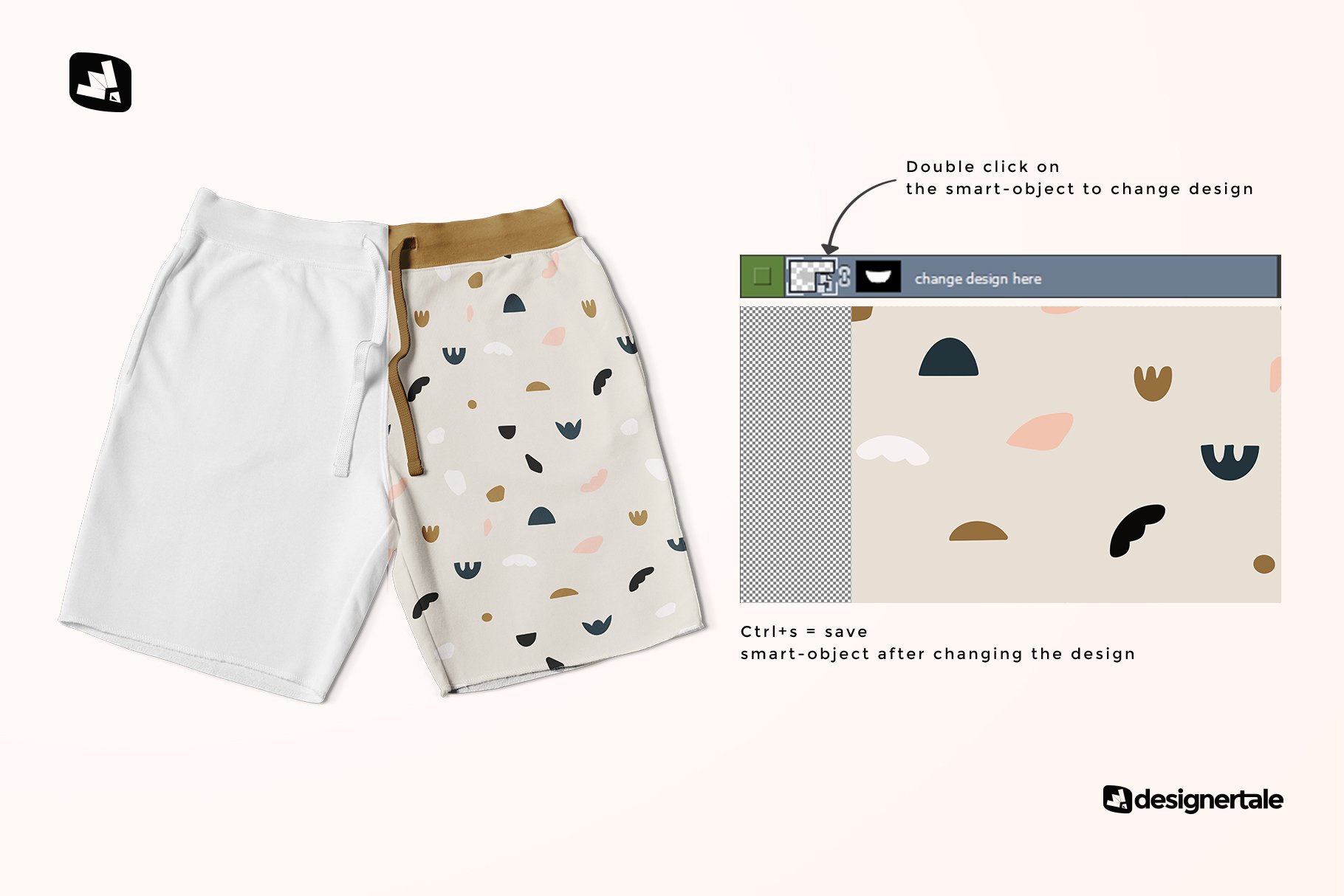 夏季棉质沙滩短裤设计展示样机素材 Top View Cotton Shorts Mockup_img_2