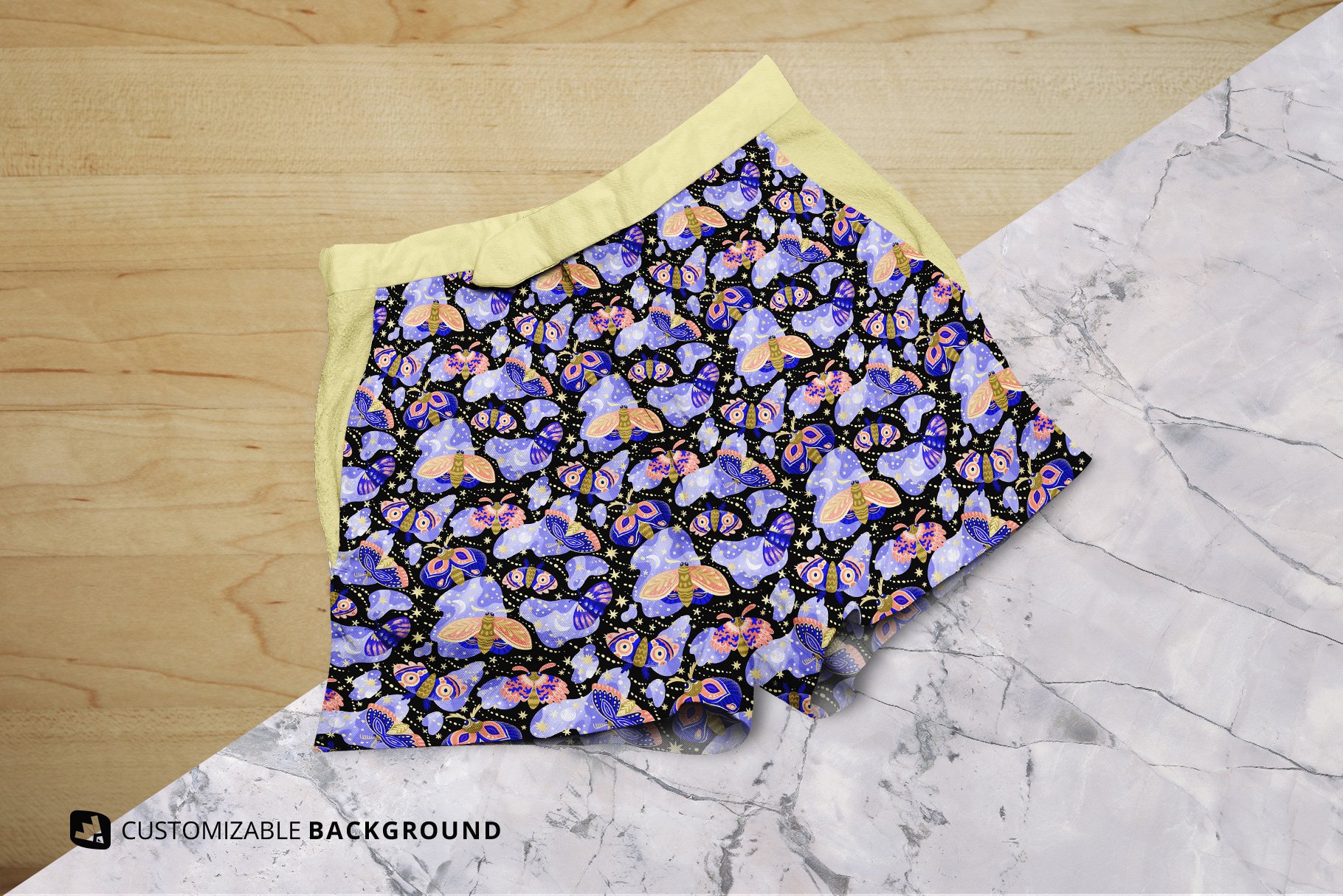 女士棉料短裤设计展示样机素材 Female Cotton Hot Pants Mockup_img_2