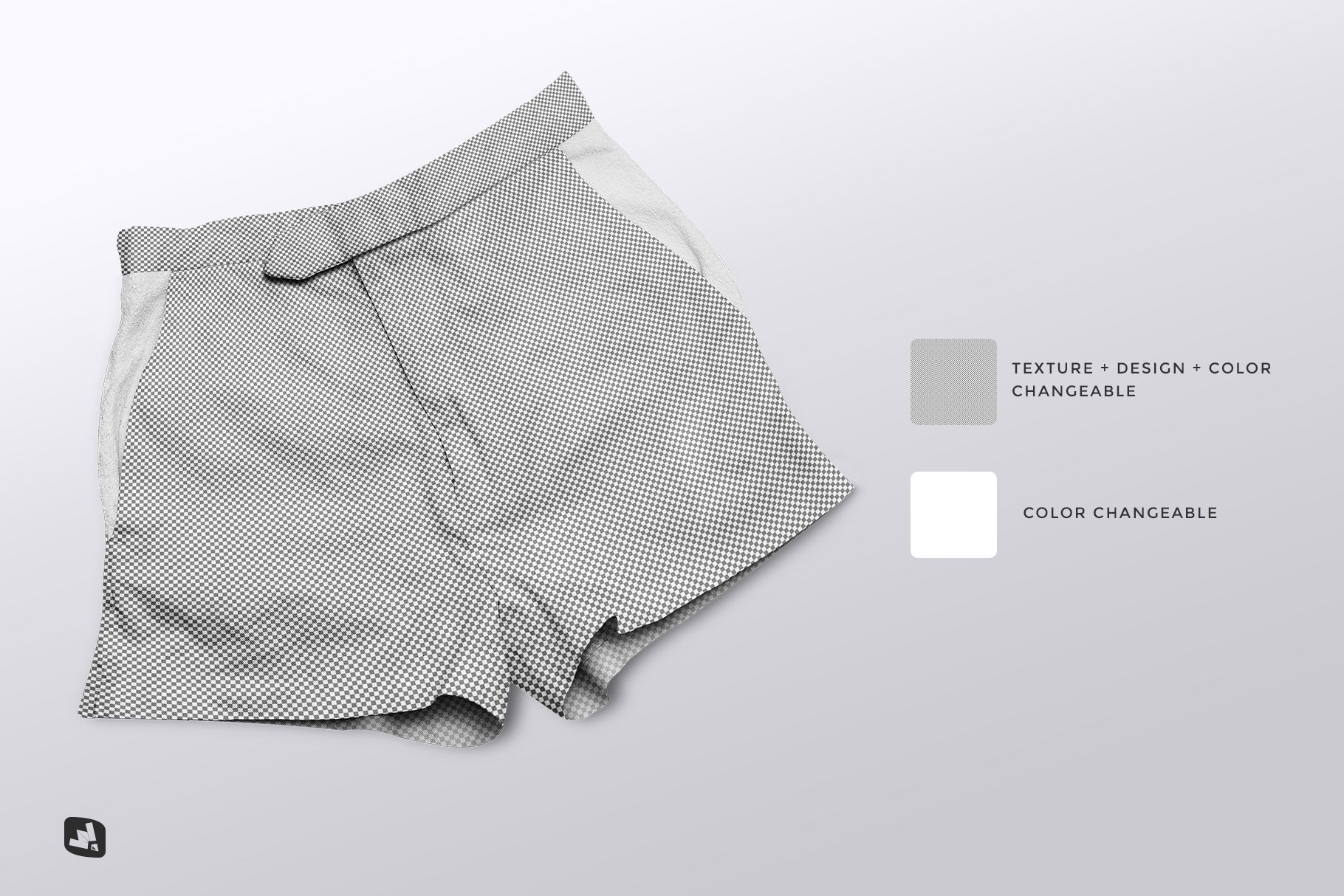 女士棉料短裤设计展示样机素材 Female Cotton Hot Pants Mockup_img_2