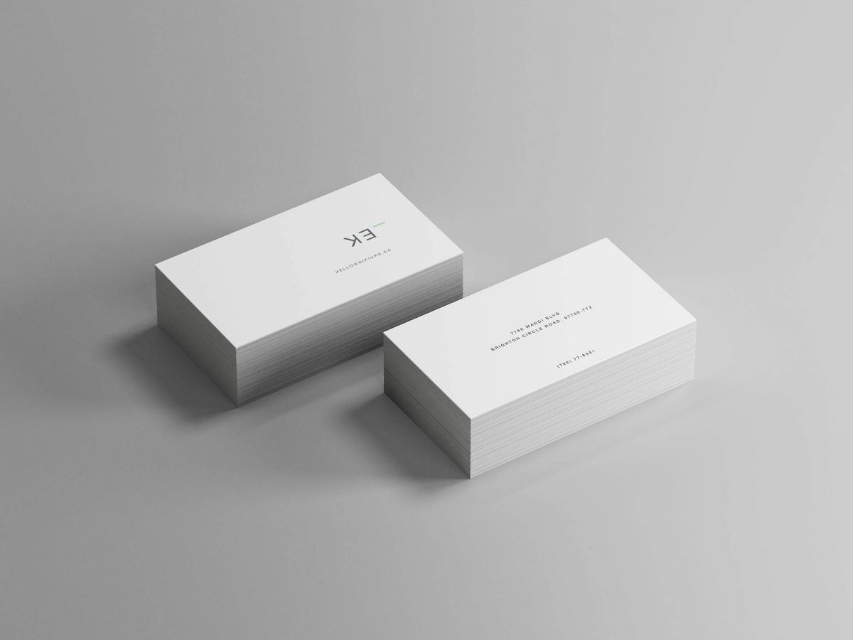 简约等距商务名片卡片设计展示贴图样机素材 Isometric Business Card Mockup_img_3