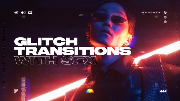 AE脚本 炫酷信号故障科技感转场特效4K视频素材 Videohive - Glitch Transitions_img_2