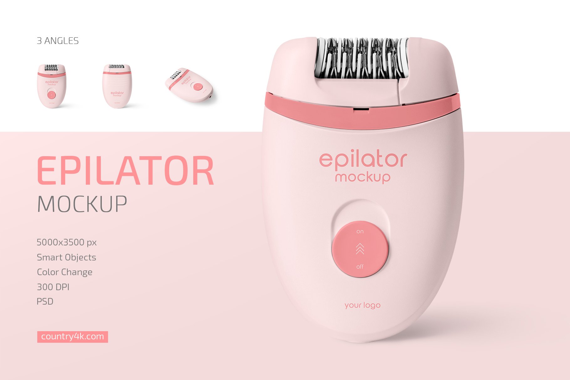 脱毛器外观设计贴图样机模板合集 Epilator Mockup Set_img_2