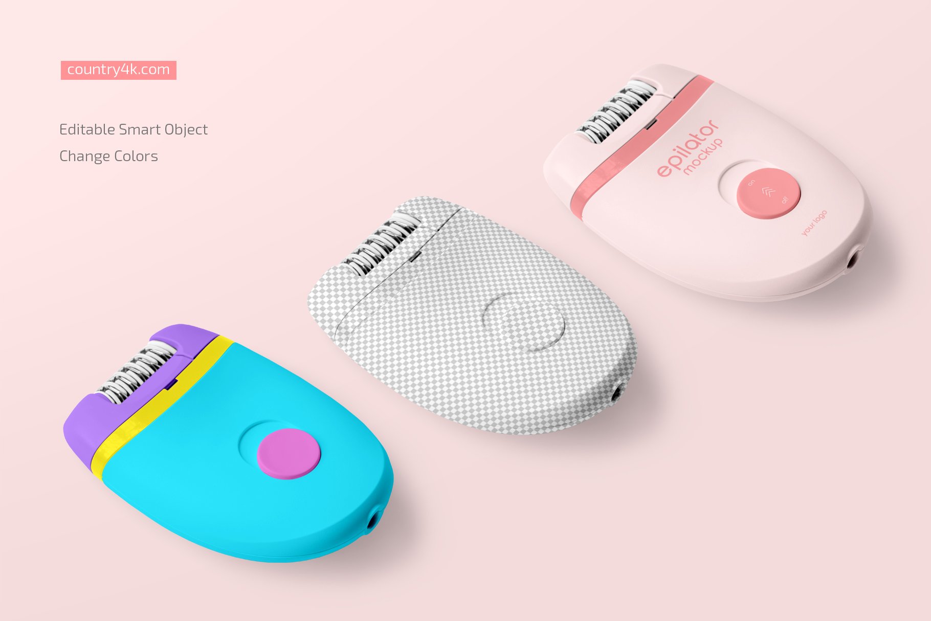 脱毛器外观设计贴图样机模板合集 Epilator Mockup Set_img_2