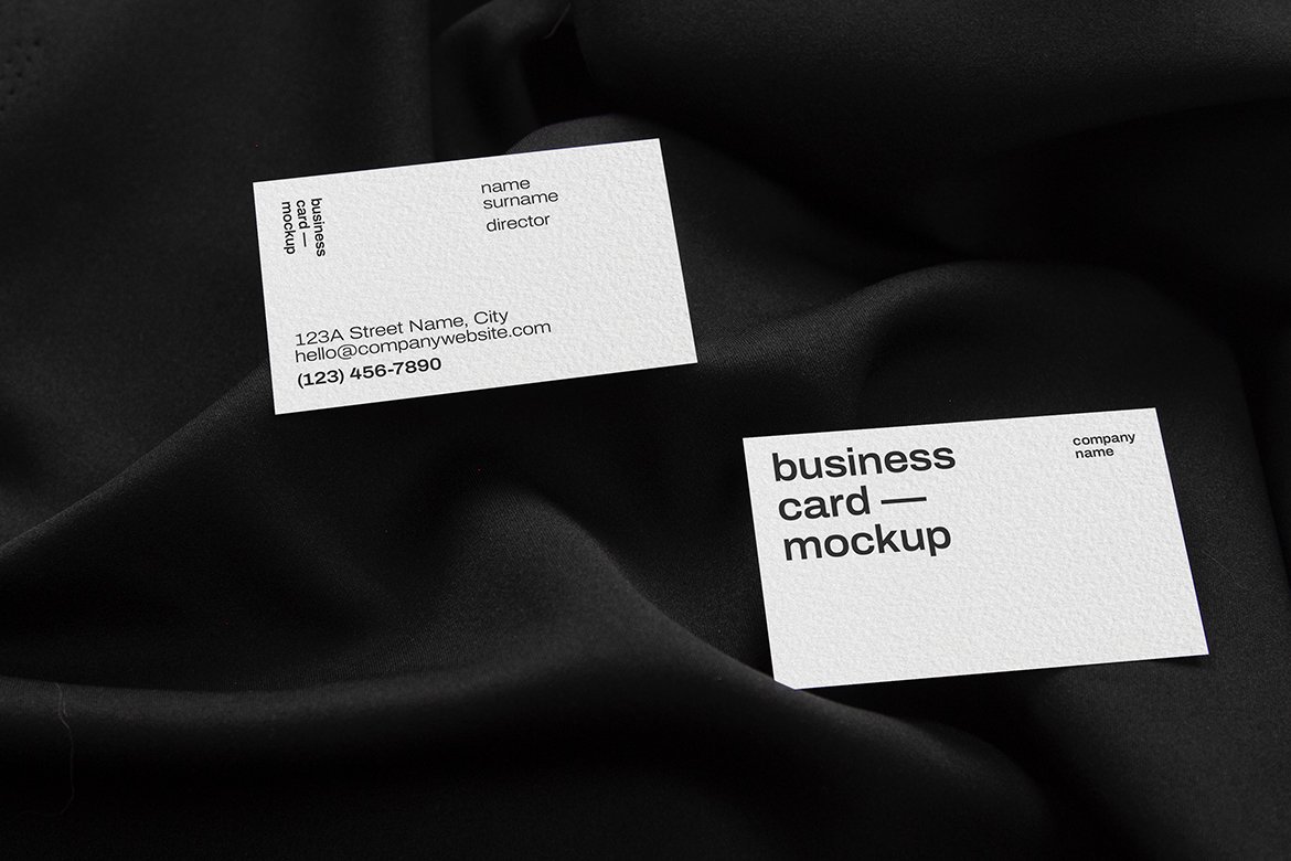 21款品牌标志VI设计办公用品商务名片展示Ps智能贴图样机模板 Business Card Mockup_img_2