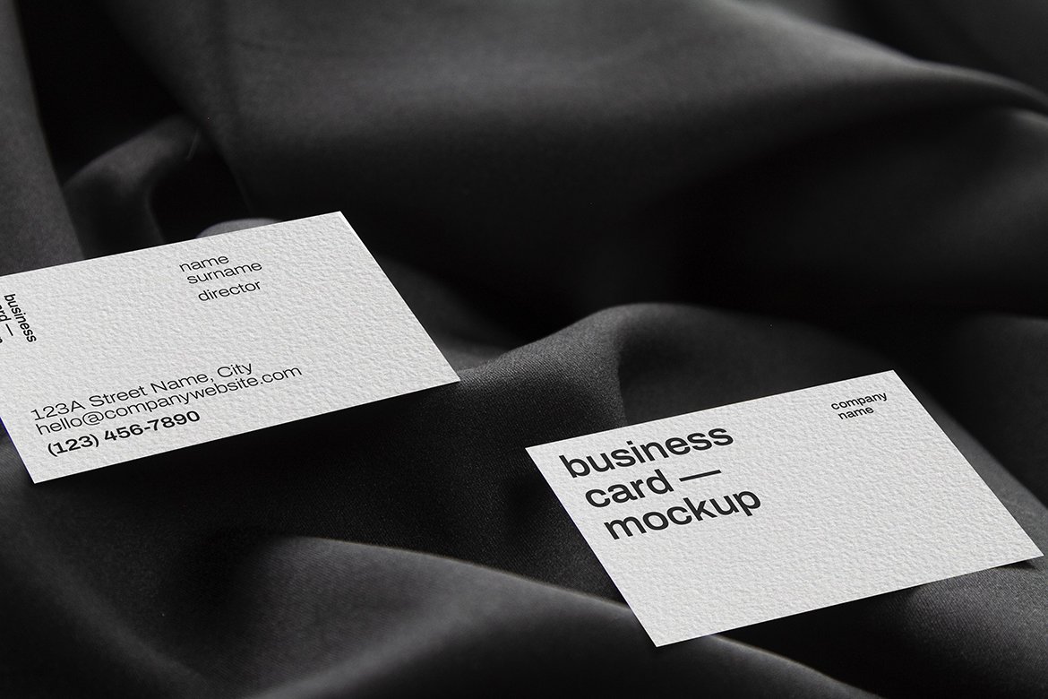 21款品牌标志VI设计办公用品商务名片展示Ps智能贴图样机模板 Business Card Mockup_img_2