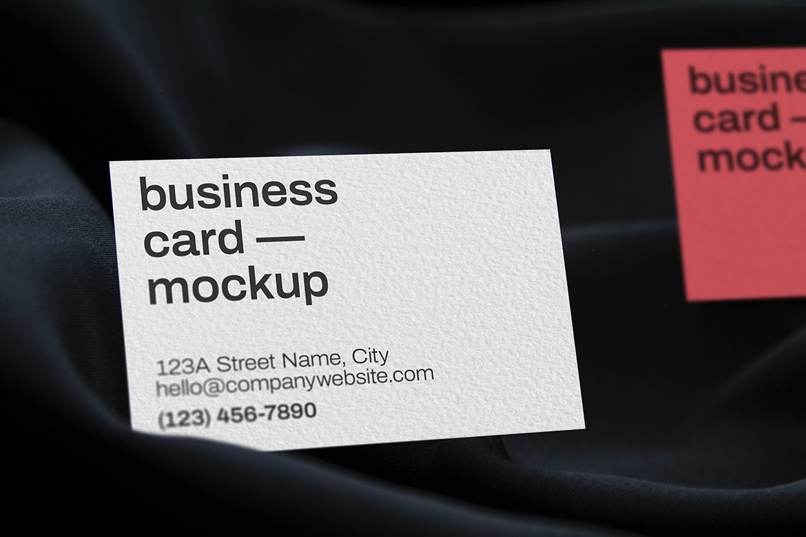 21款品牌标志VI设计办公用品商务名片展示Ps智能贴图样机模板 Business Card Mockup_img_2