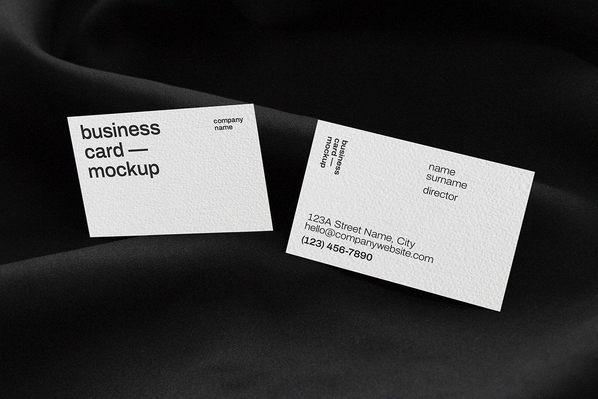 21款品牌标志VI设计办公用品商务名片展示Ps智能贴图样机模板 Business Card Mockup_img_2