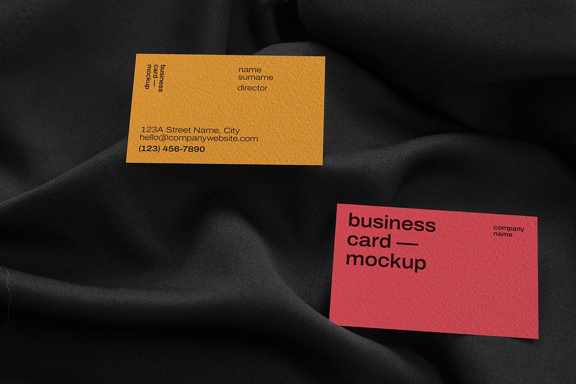 21款品牌标志VI设计办公用品商务名片展示Ps智能贴图样机模板 Business Card Mockup_img_2