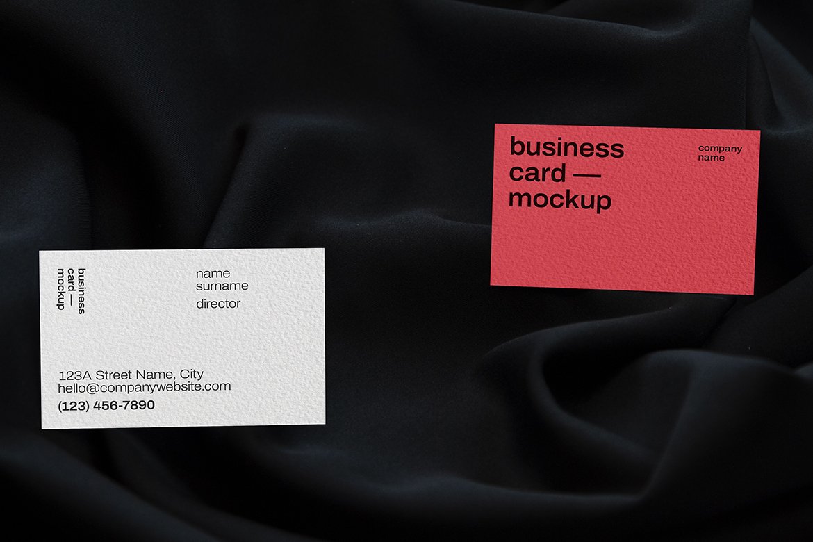 21款品牌标志VI设计办公用品商务名片展示Ps智能贴图样机模板 Business Card Mockup_img_2