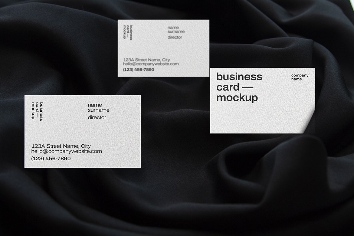 21款品牌标志VI设计办公用品商务名片展示Ps智能贴图样机模板 Business Card Mockup_img_2