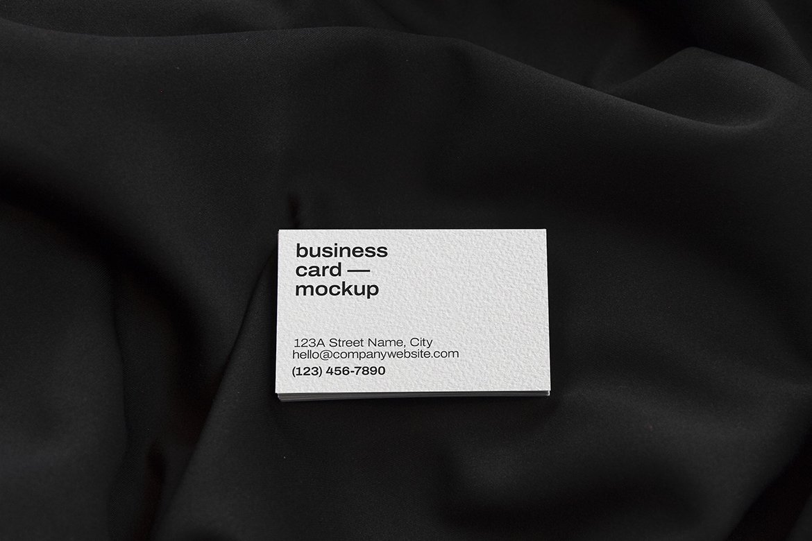 21款品牌标志VI设计办公用品商务名片展示Ps智能贴图样机模板 Business Card Mockup_img_2