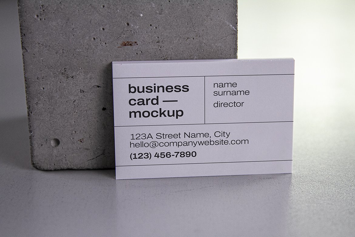 21款品牌标志VI设计办公用品商务名片展示Ps智能贴图样机模板 Business Card Mockup_img_2