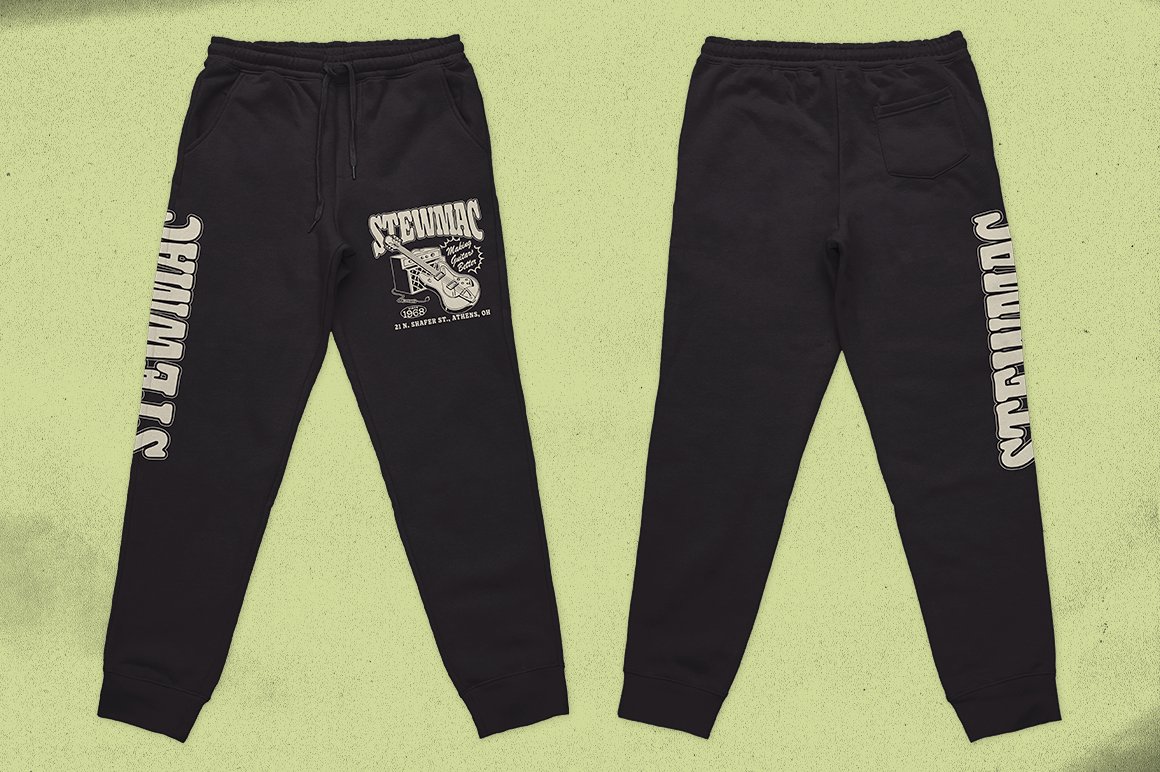 宽松街头嘻哈运动裤设计贴图样机模板 Sweatpants Merch Mockup_img_2