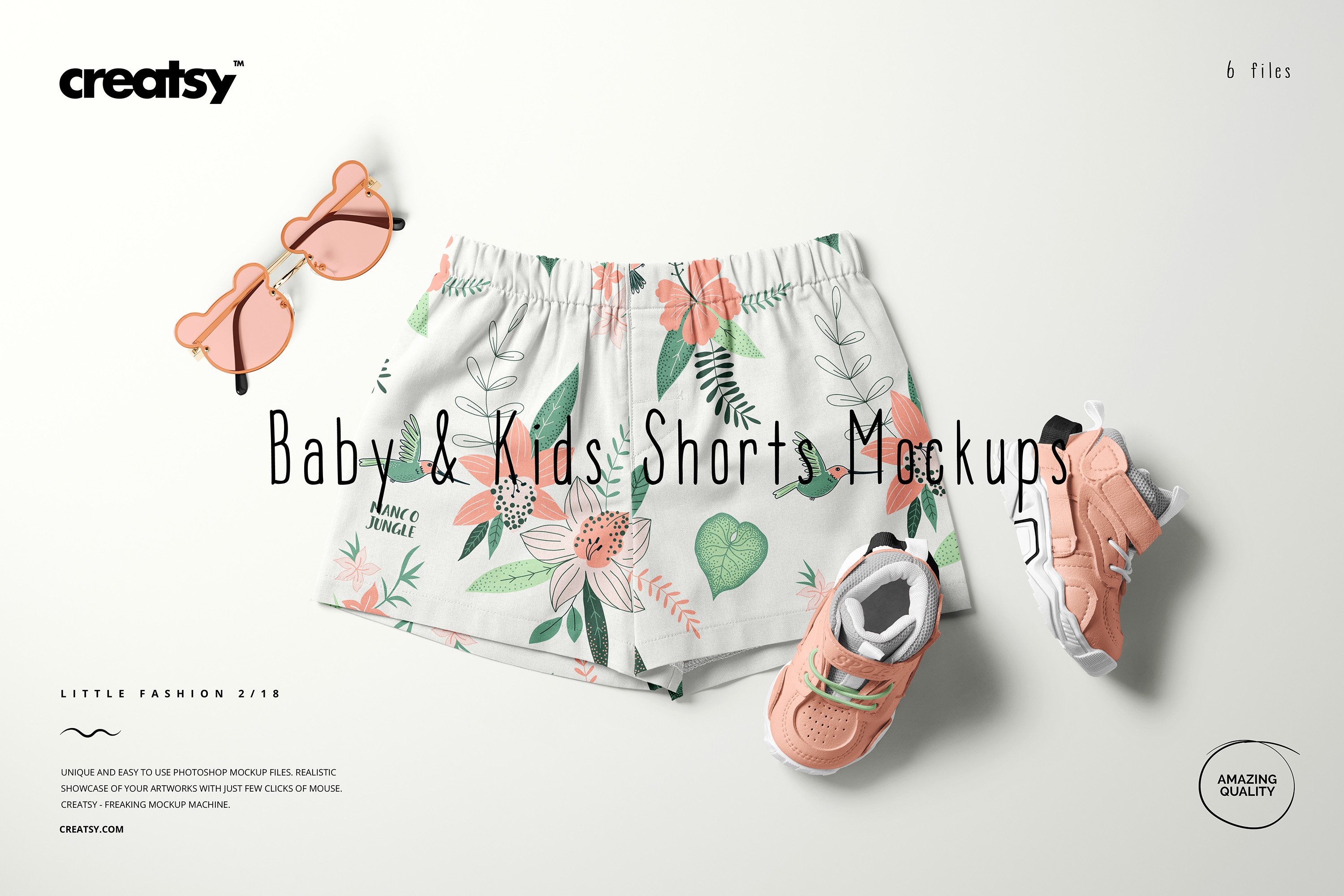 婴儿儿童短裤设计展示样机套装 Baby & Kids Shorts Mockup Set_img_2