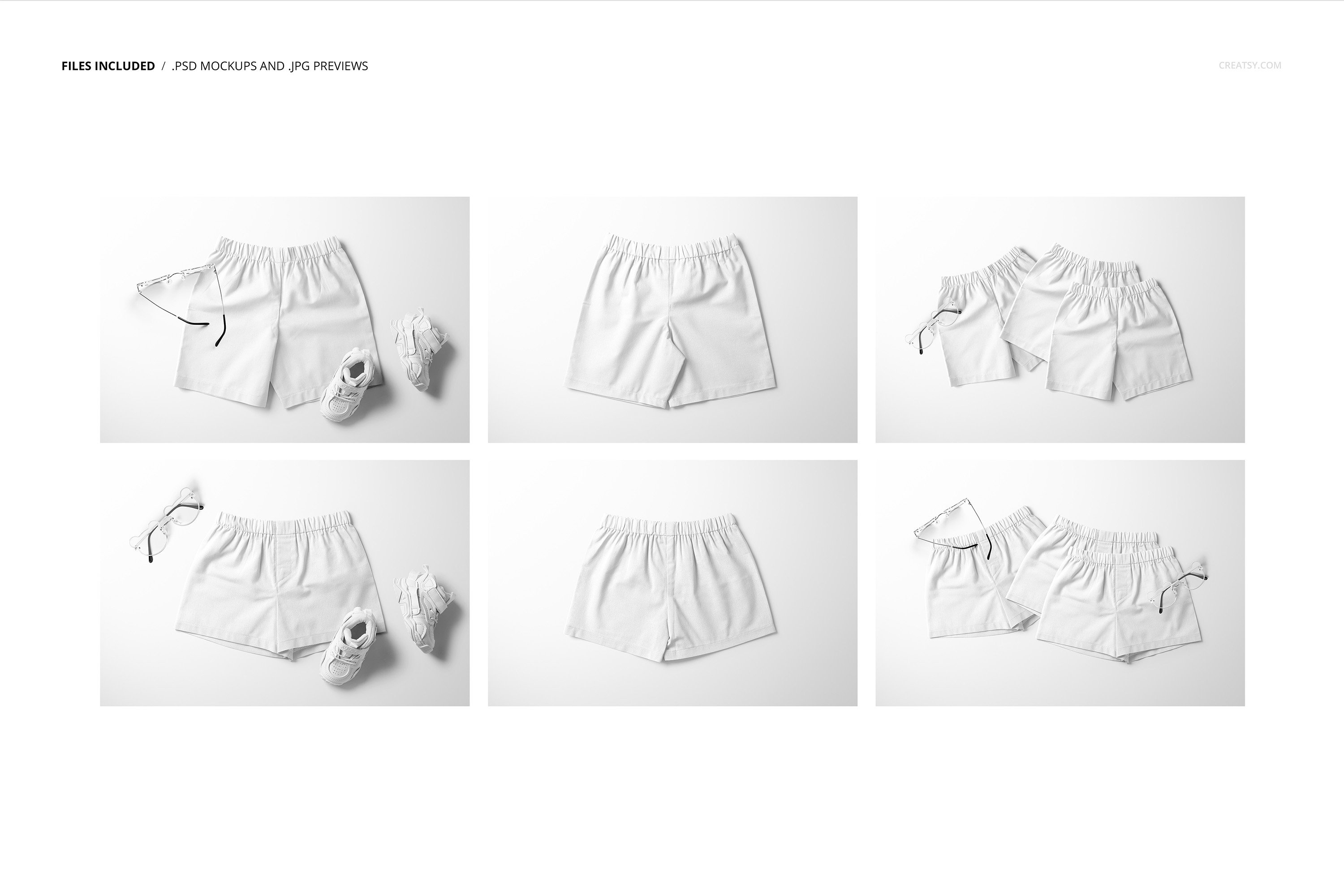 婴儿儿童短裤设计展示样机套装 Baby & Kids Shorts Mockup Set_img_2