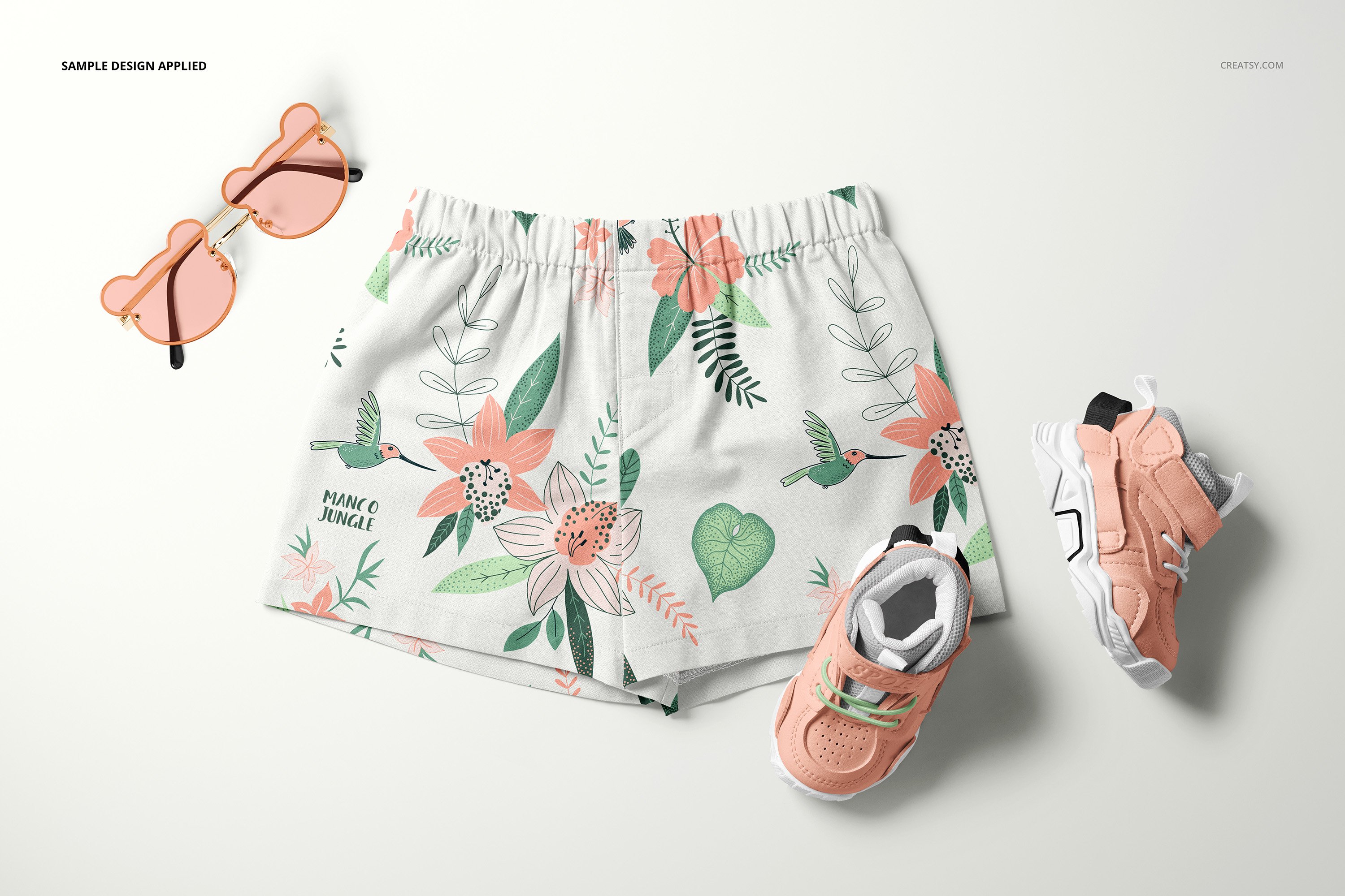 婴儿儿童短裤设计展示样机套装 Baby & Kids Shorts Mockup Set_img_2