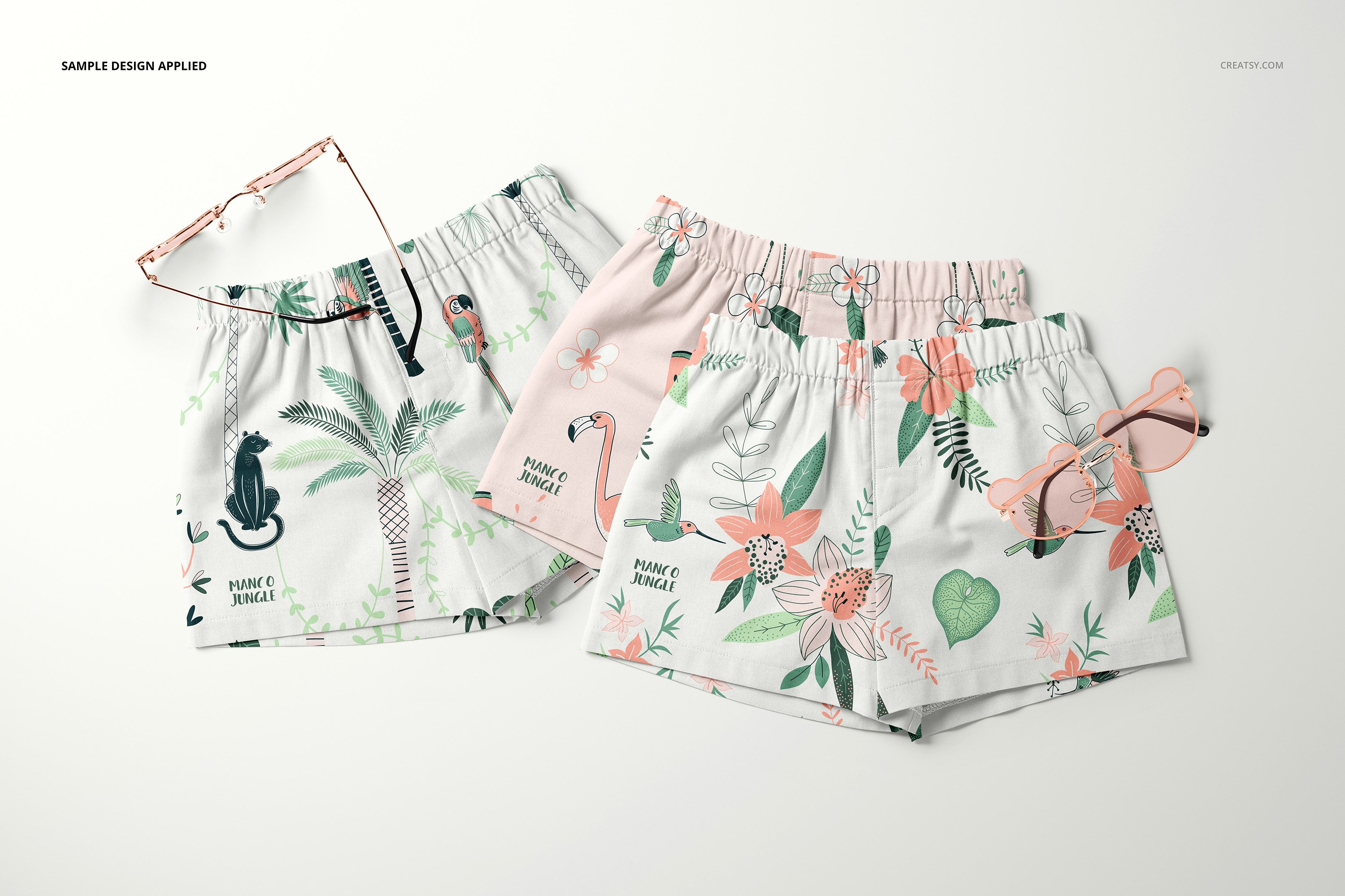 婴儿儿童短裤设计展示样机套装 Baby & Kids Shorts Mockup Set_img_2