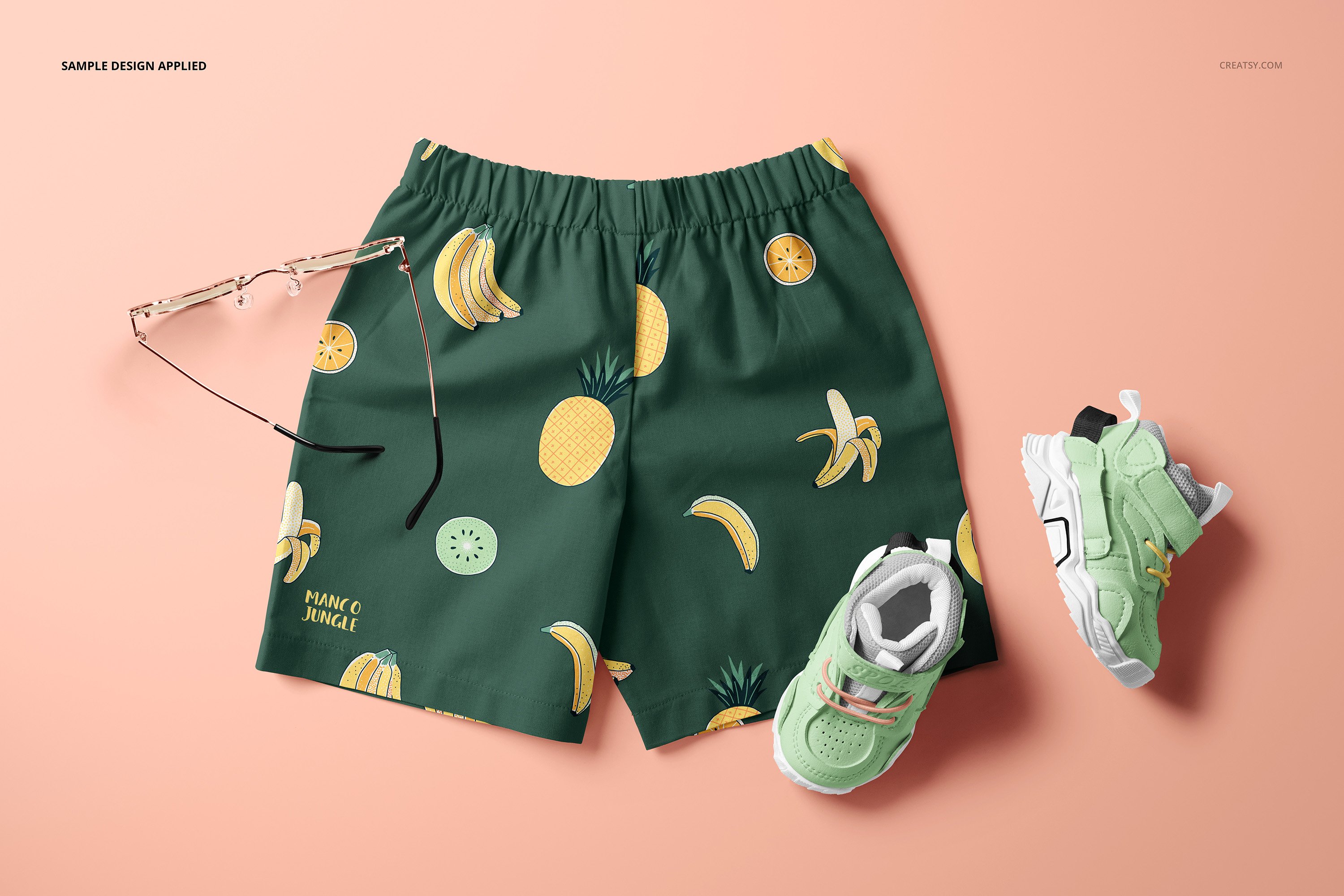 婴儿儿童短裤设计展示样机套装 Baby & Kids Shorts Mockup Set_img_2