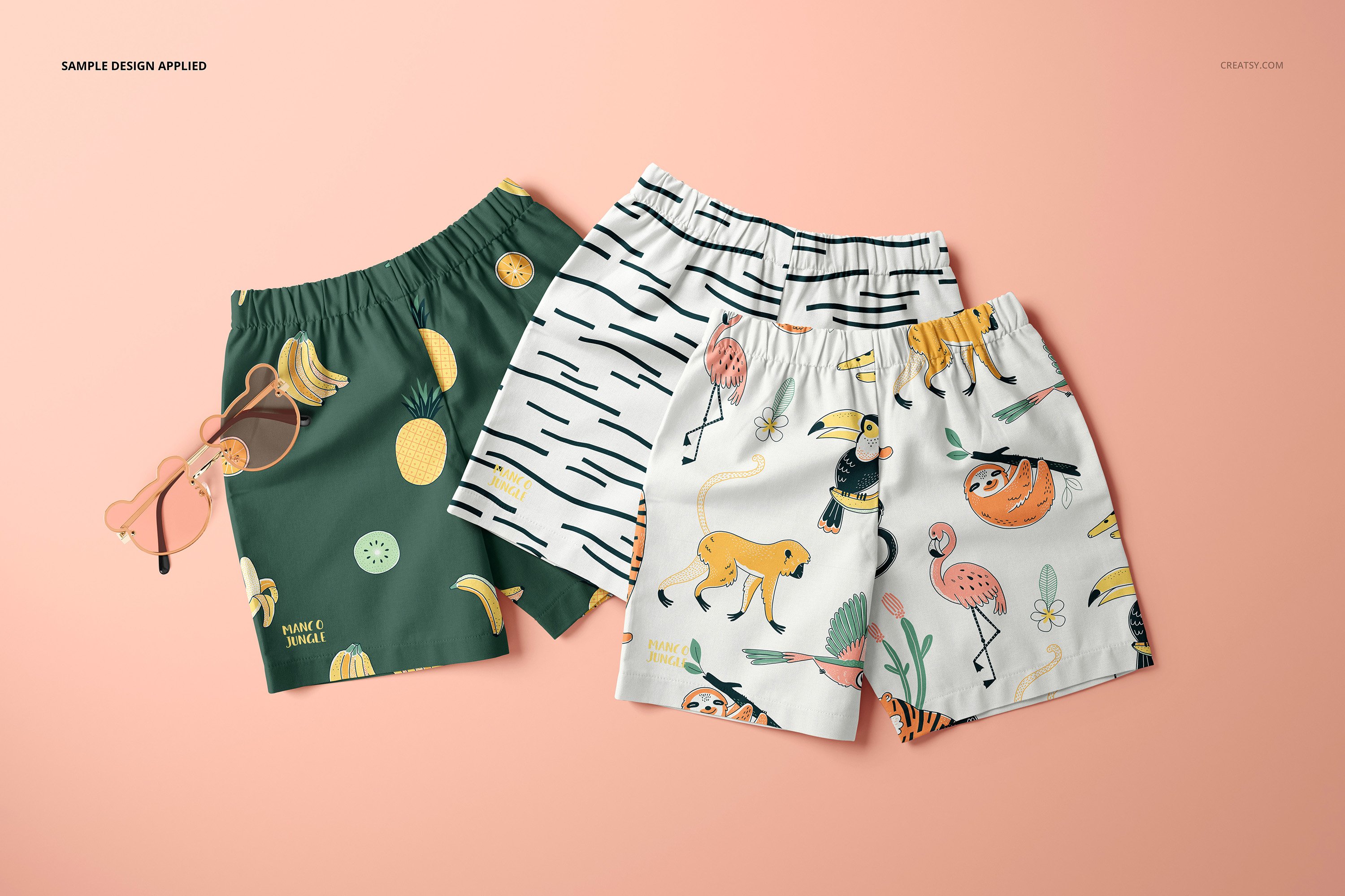 婴儿儿童短裤设计展示样机套装 Baby & Kids Shorts Mockup Set_img_2