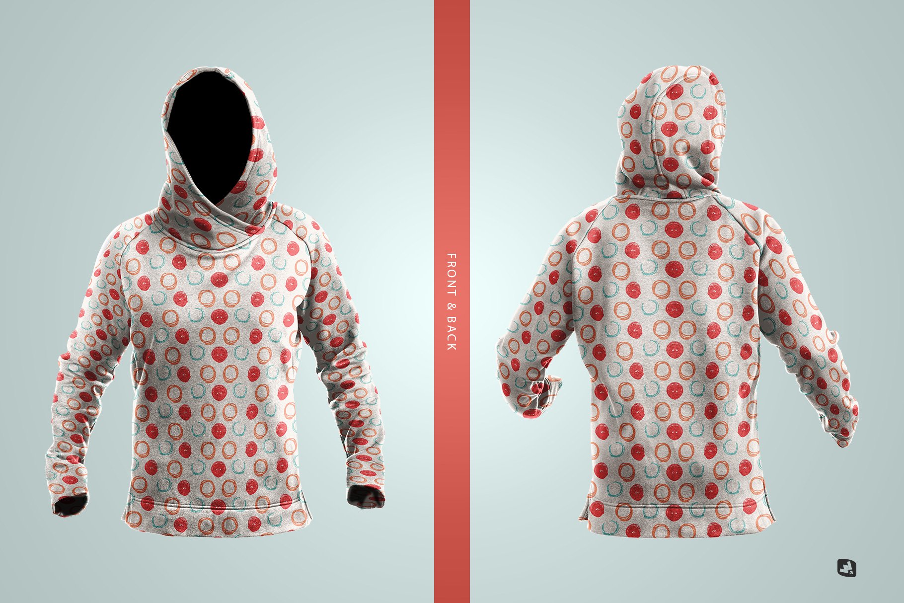 女性裹身连帽衫套装印花设计展示样机 Female Wrapped Hoodie Set Mockup_img_2