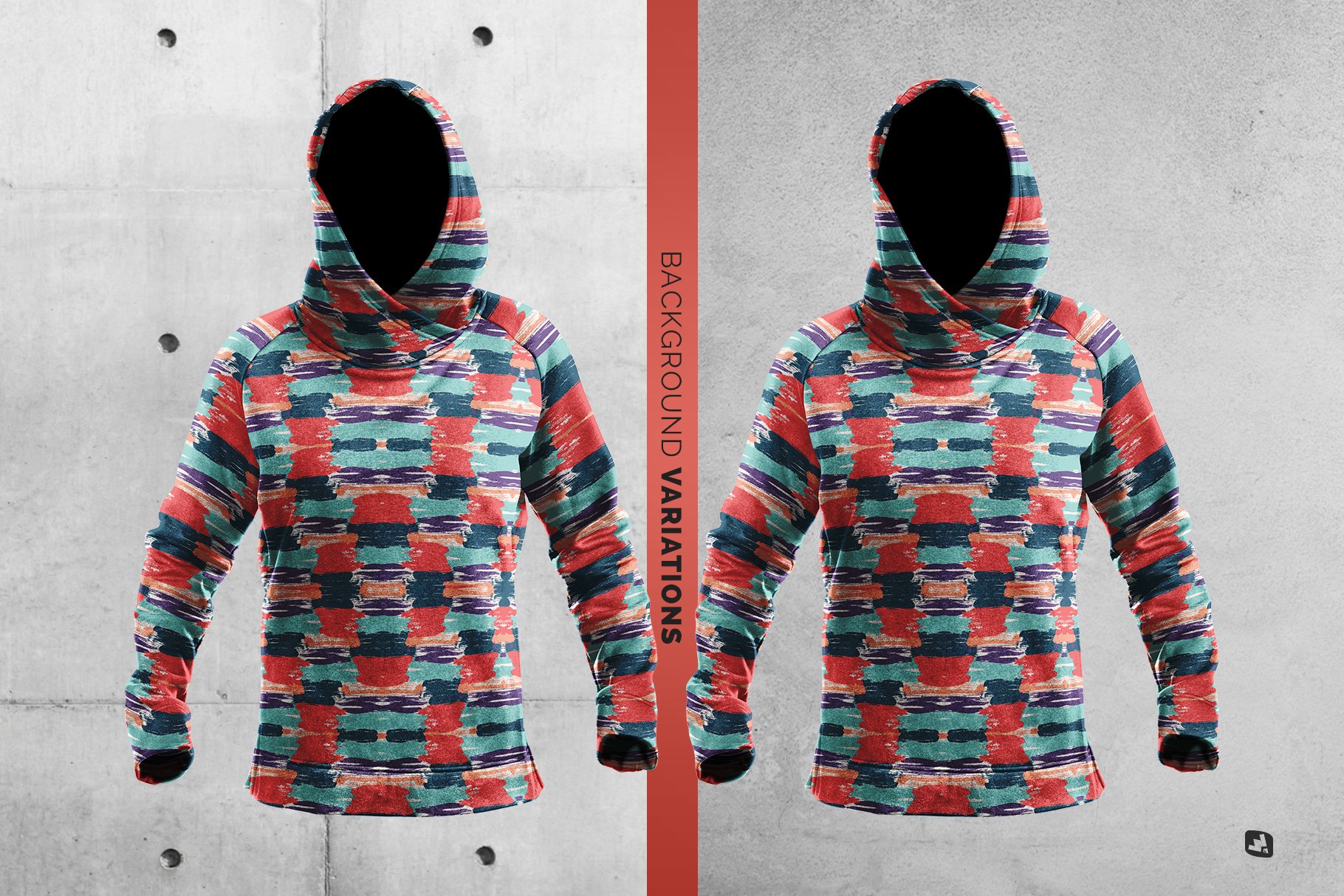 女性裹身连帽衫套装印花设计展示样机 Female Wrapped Hoodie Set Mockup_img_2