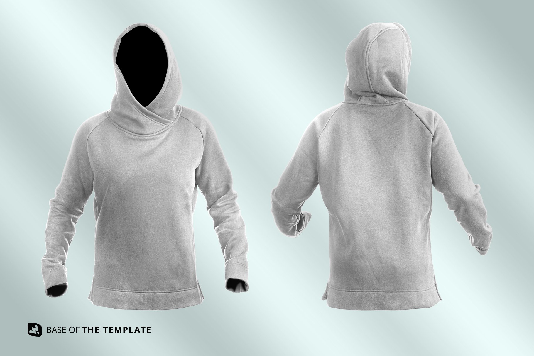 女性裹身连帽衫套装印花设计展示样机 Female Wrapped Hoodie Set Mockup_img_2