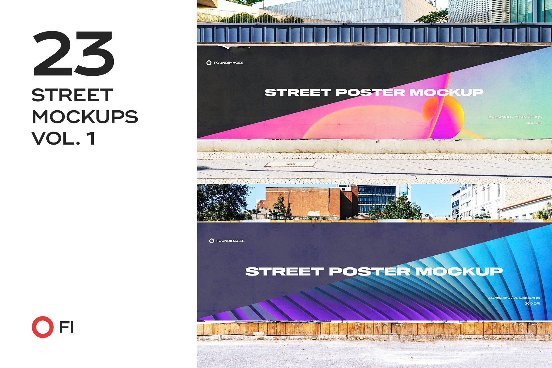 23款户外街头商场导视海报广告牌标语设计展示Ps贴图样机 Street Mockup Template Bundle Vol.1_img_2