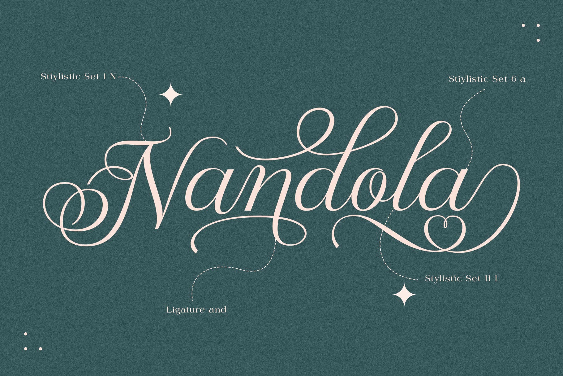 优雅奢华品牌婚礼徽标logo设计手写英文字体 Nandola Typeface_img_2