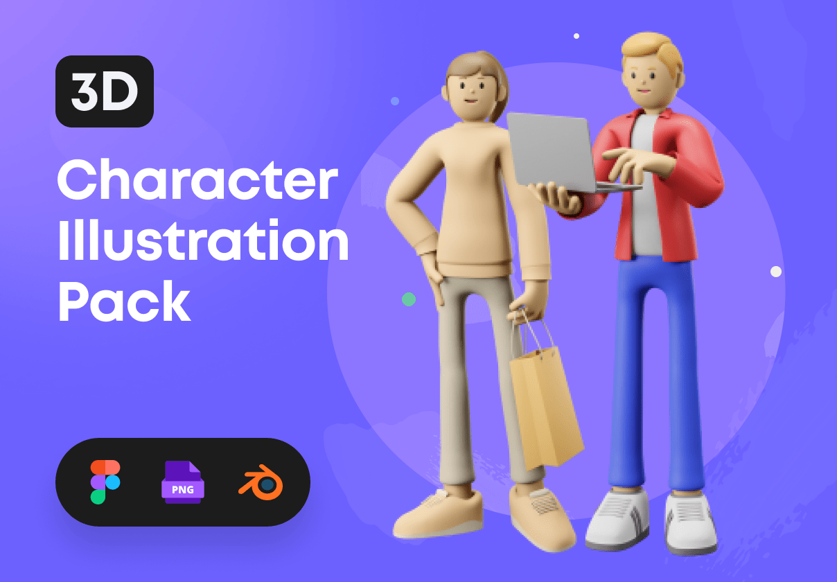 工作场景卡通3D人物角色插图包 3D Illustration Character Pack_img_2