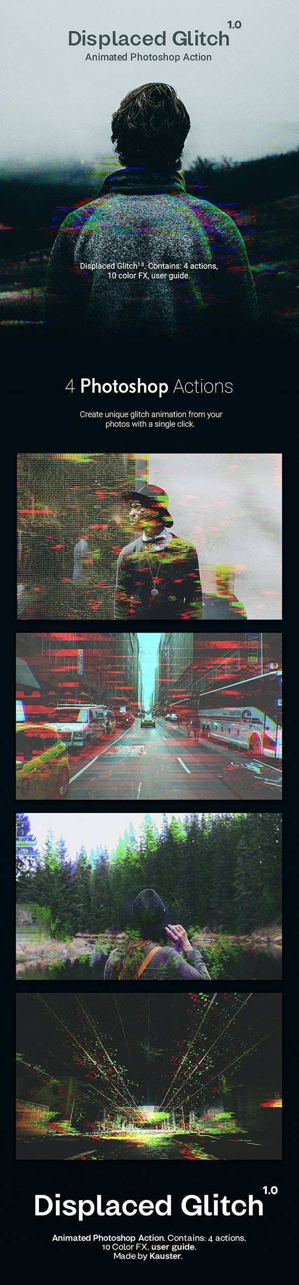 故障颜色偏移照片处理特效PS动作素材 Displaced Glitch - Animated Photoshop Action_img_3