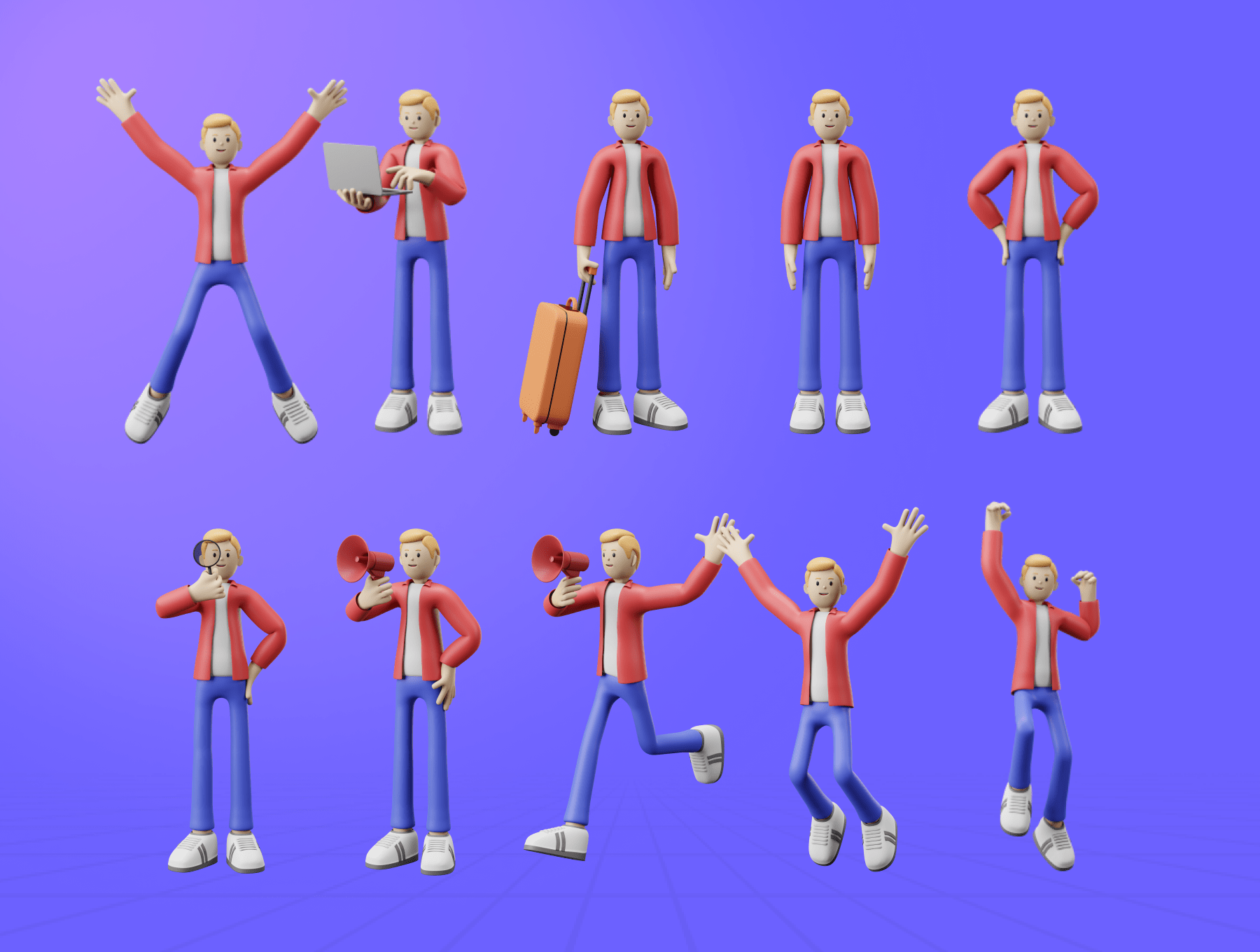 工作场景卡通3D人物角色插图包 3D Illustration Character Pack_img_2