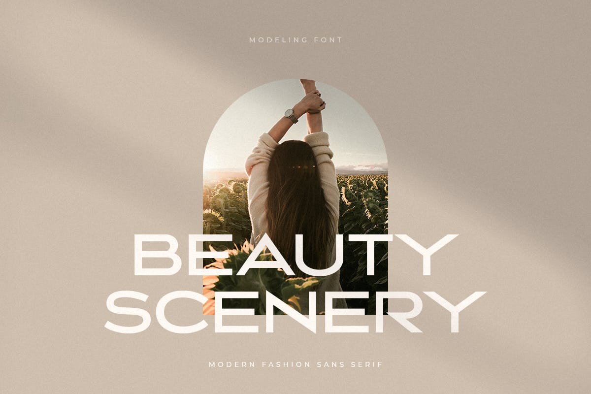 现代时尚品牌标识标志设计无衬线英文字体 Modeling - Modern Fashion Sans Serif_img_2