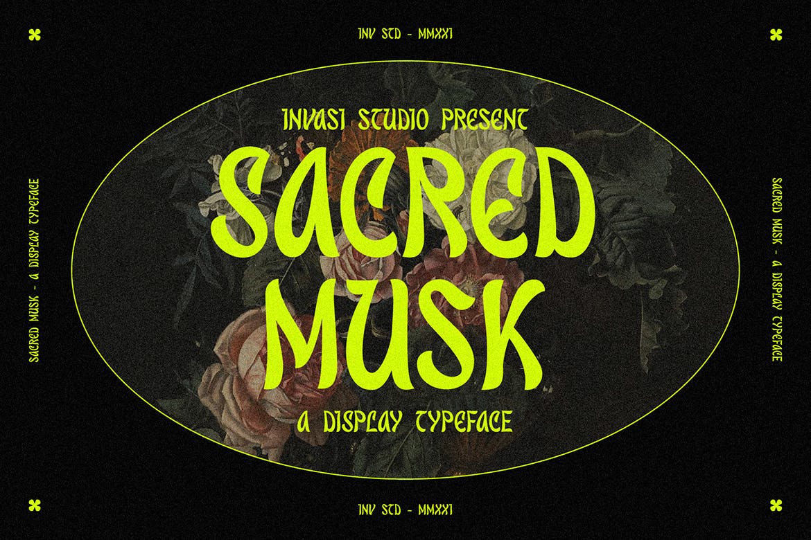 复古标题包装标识设计无衬线英文字体 Sacred Musk  Display Font_img_2