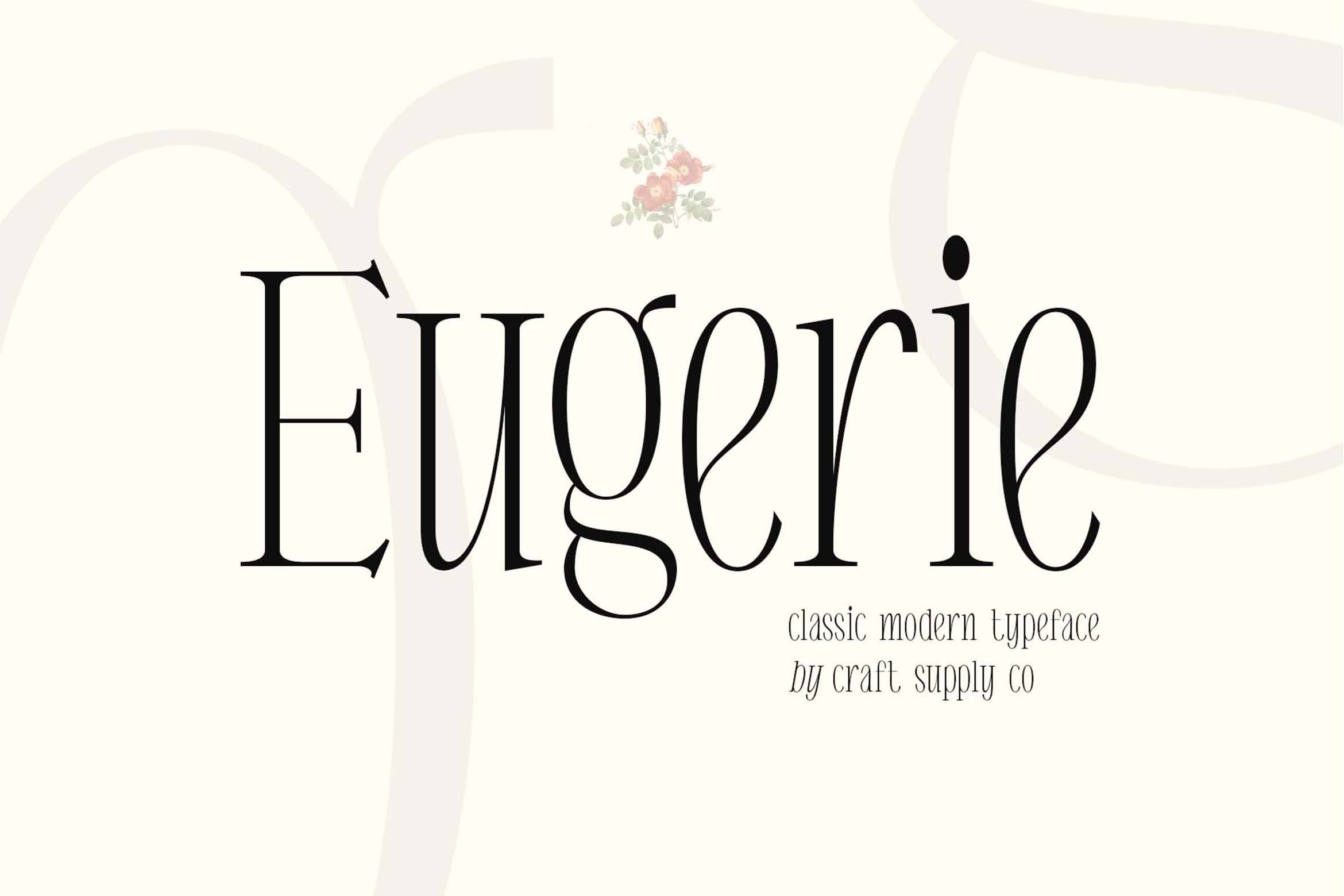 现代复古品牌书名婚礼设计衬线英文字体 Eugerie - Classic Modern Typeface_img_2
