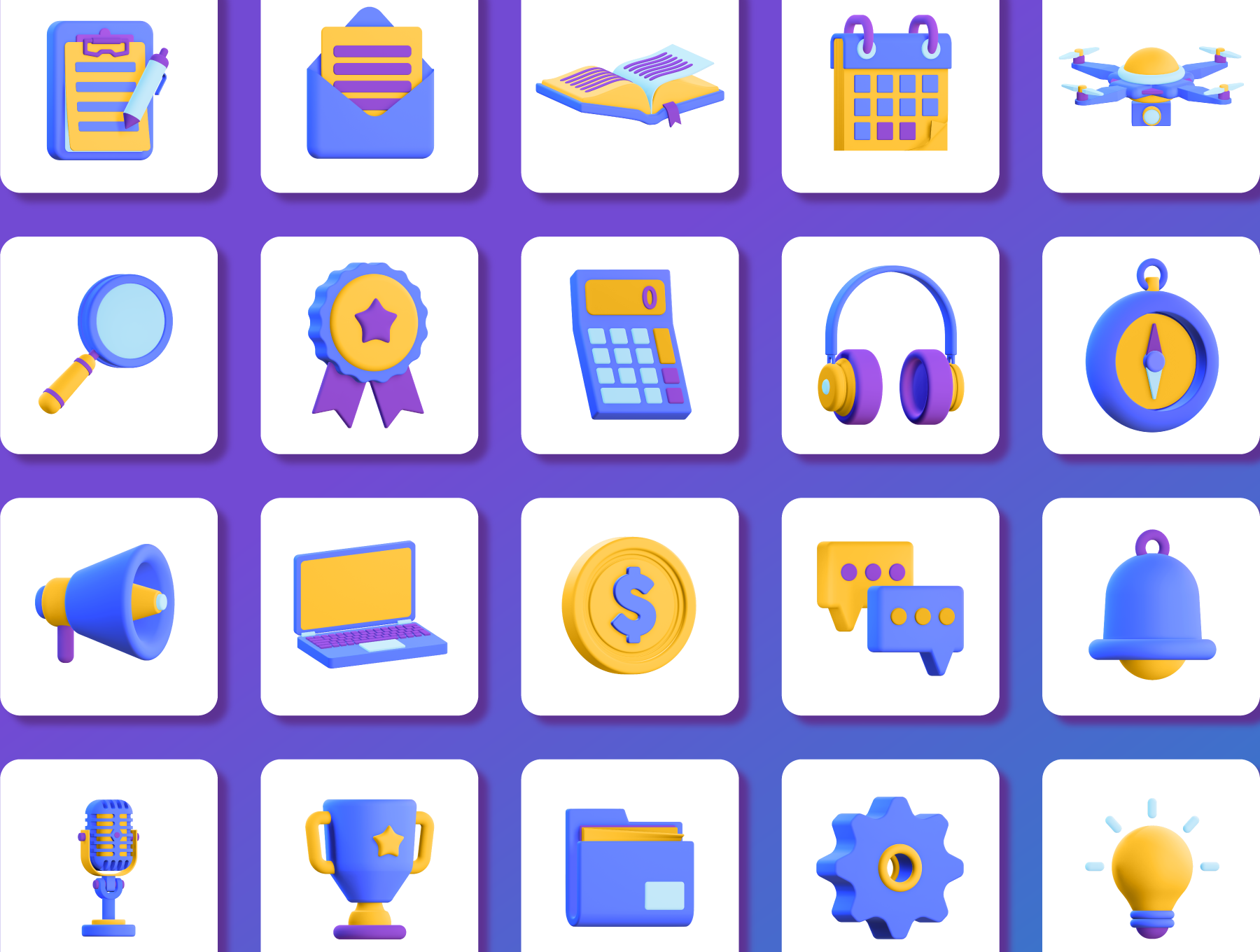 50款高级3D图标UI界面设计素材 50 3D Icons Pack_img_2