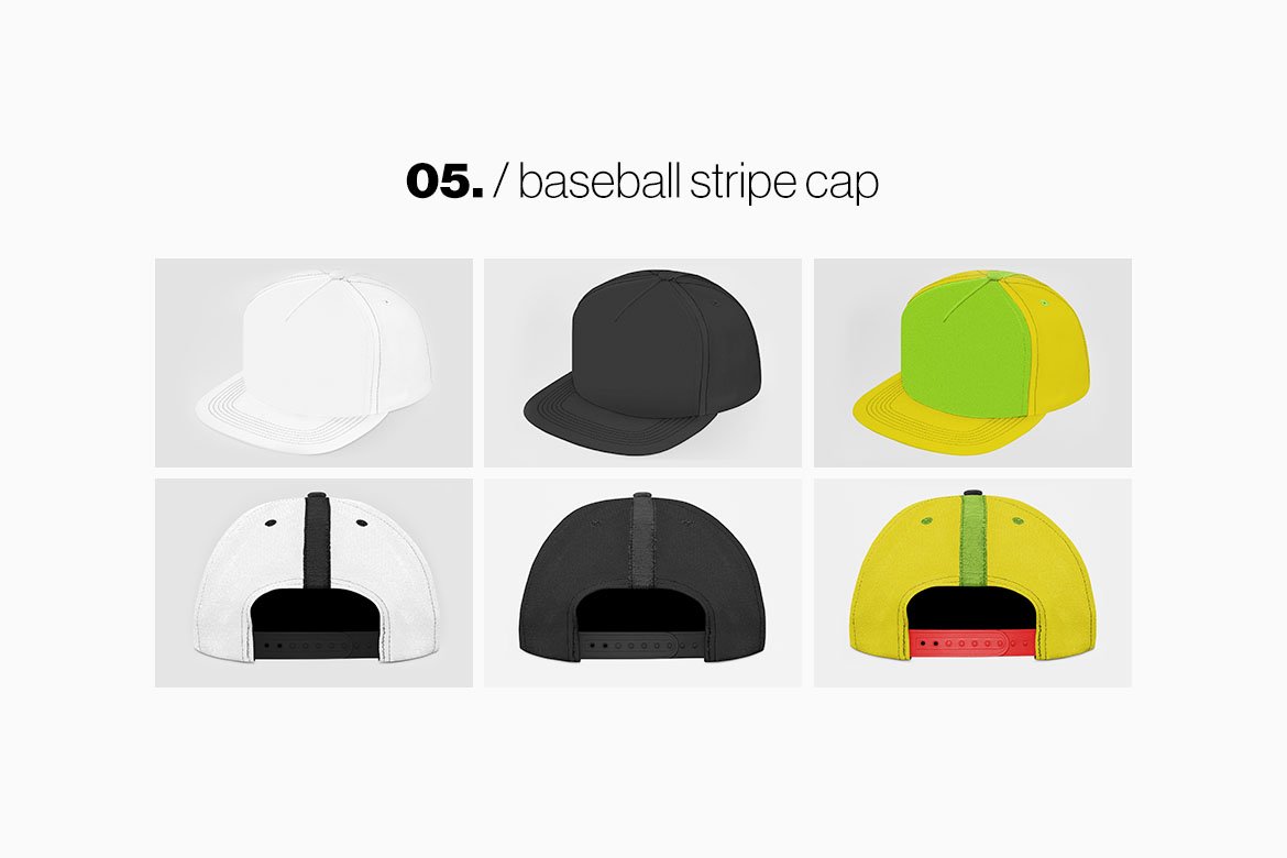 14款棒球帽设计贴图样机模板素材 Baseball Hat Full Cap Trucker Mockup_img_2