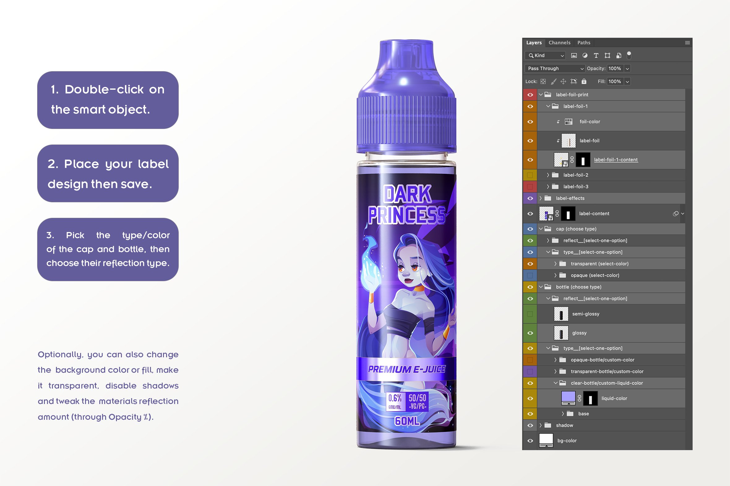 60毫升眼睛滴眼液药水包装瓶纸盒设计样机素材 eLiquid Bottle Mockup v. 60ml-E Plus_img_2