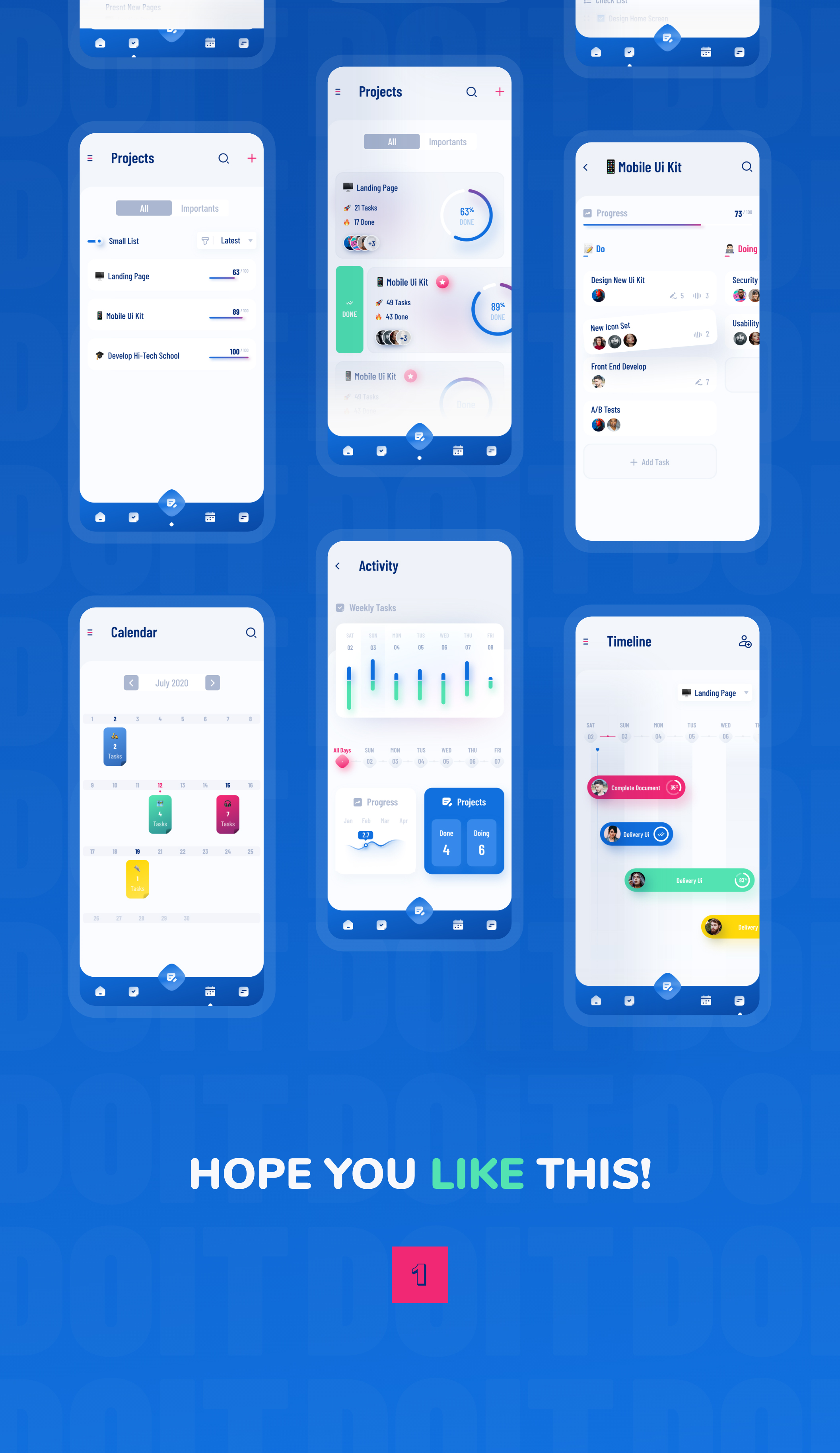 项目管理行程APP UI界面设计套件 Do it Ui Kit Ver.2_img_2